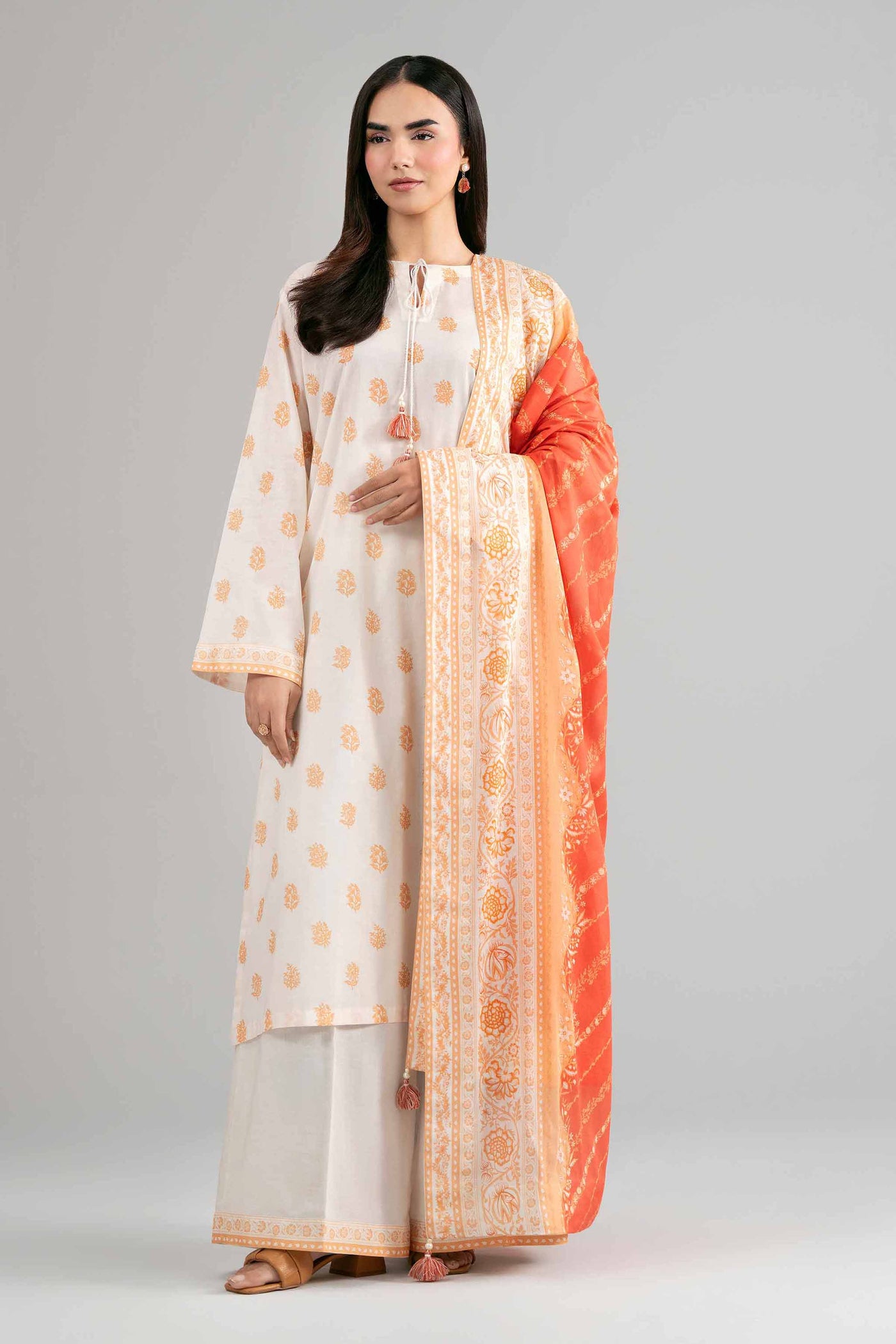 3 Piece Embroidered Dobby Lawn Suit