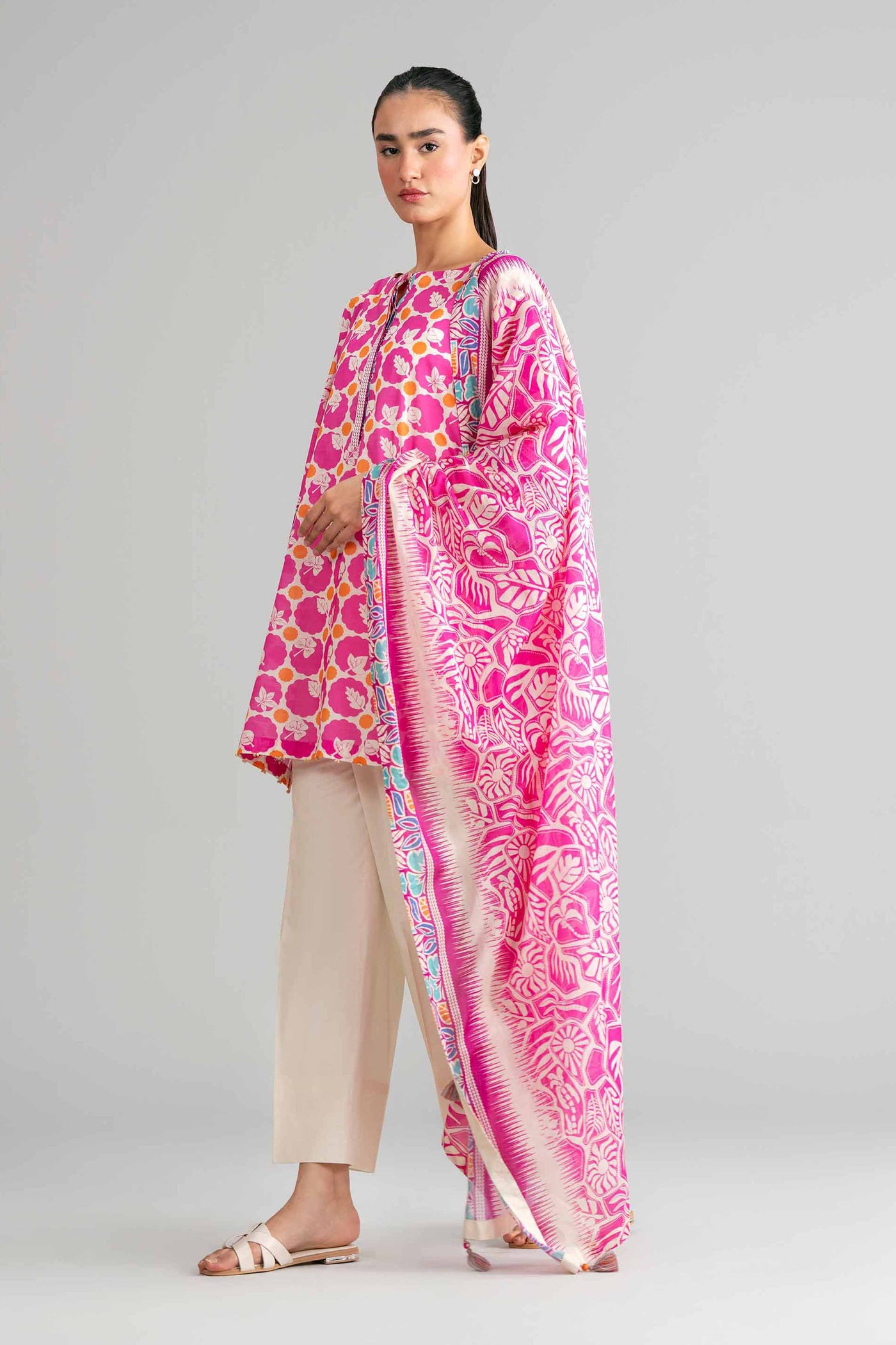 Embroidered Chiffon Fabric (2Pcs)