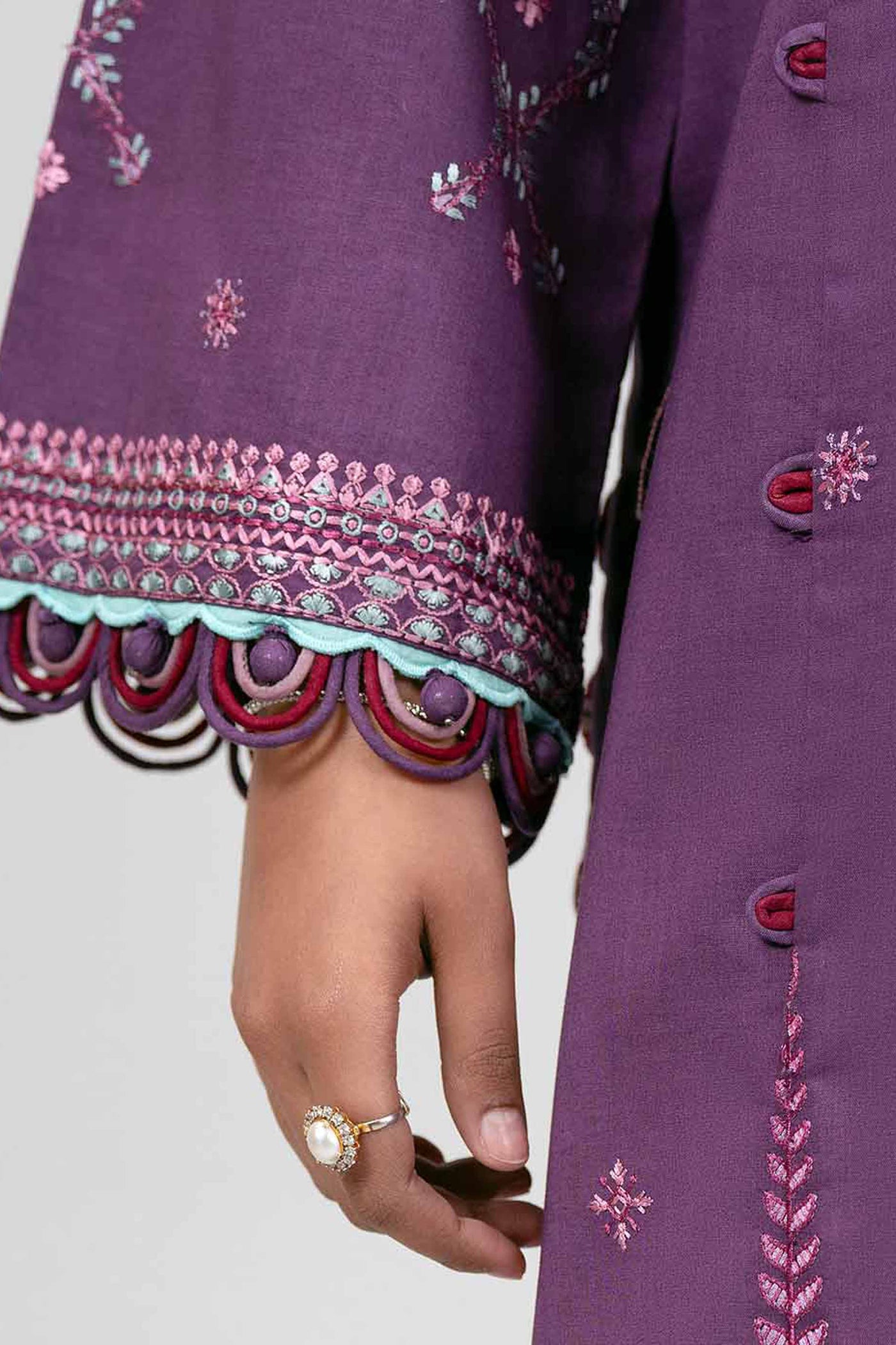 3 Piece Embroidered Organza Suit
