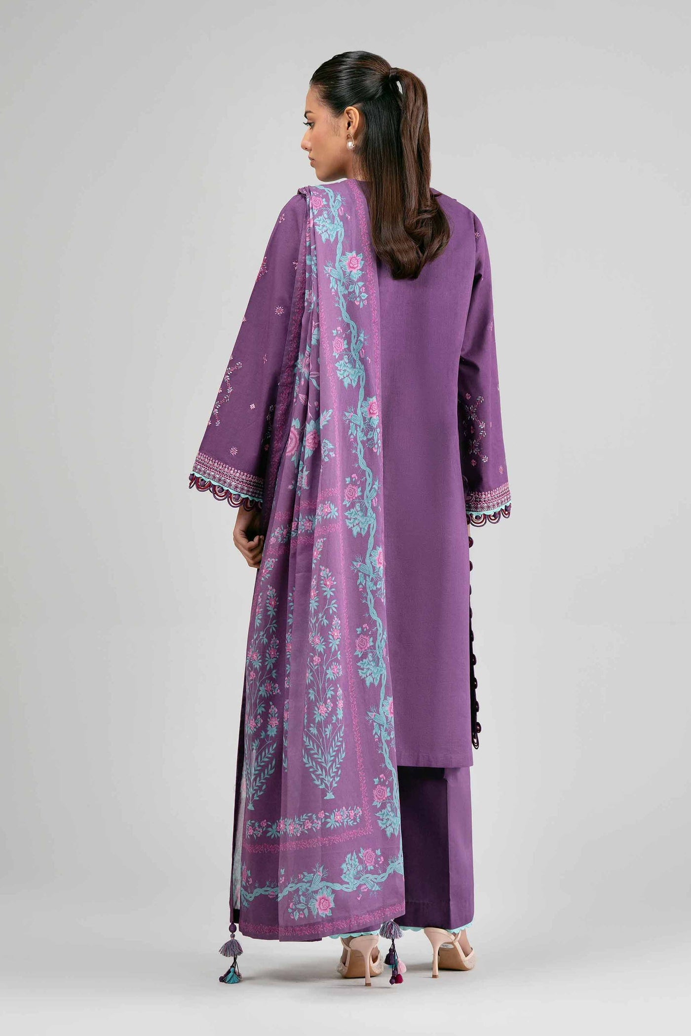 3 Piece Embroidered Organza Suit