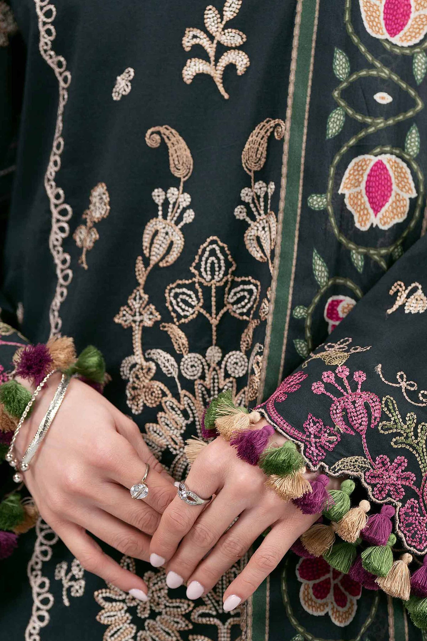 3 Piece Embroidered Tissue Suit