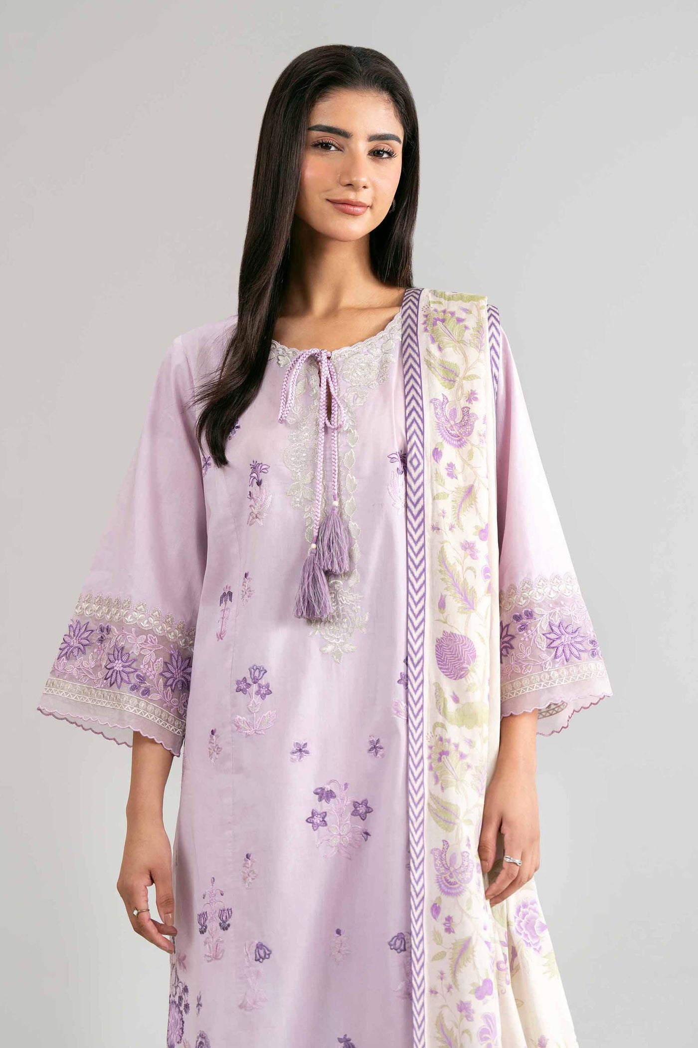 3 Piece Unstitched Embroidered Lawn Suit
