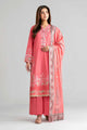 3 Piece Embroidered Raw Silk Suit