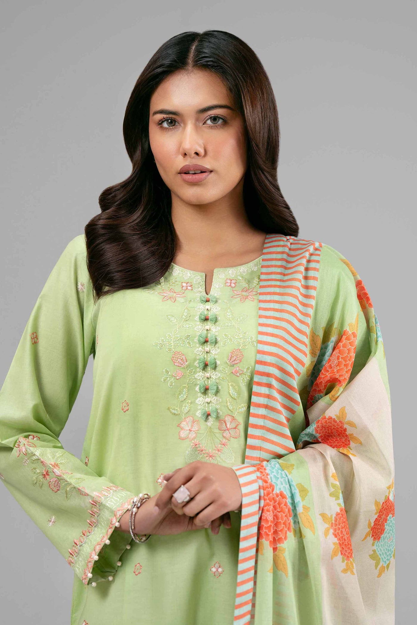 3 Piece Embellished Raw Silk Suit