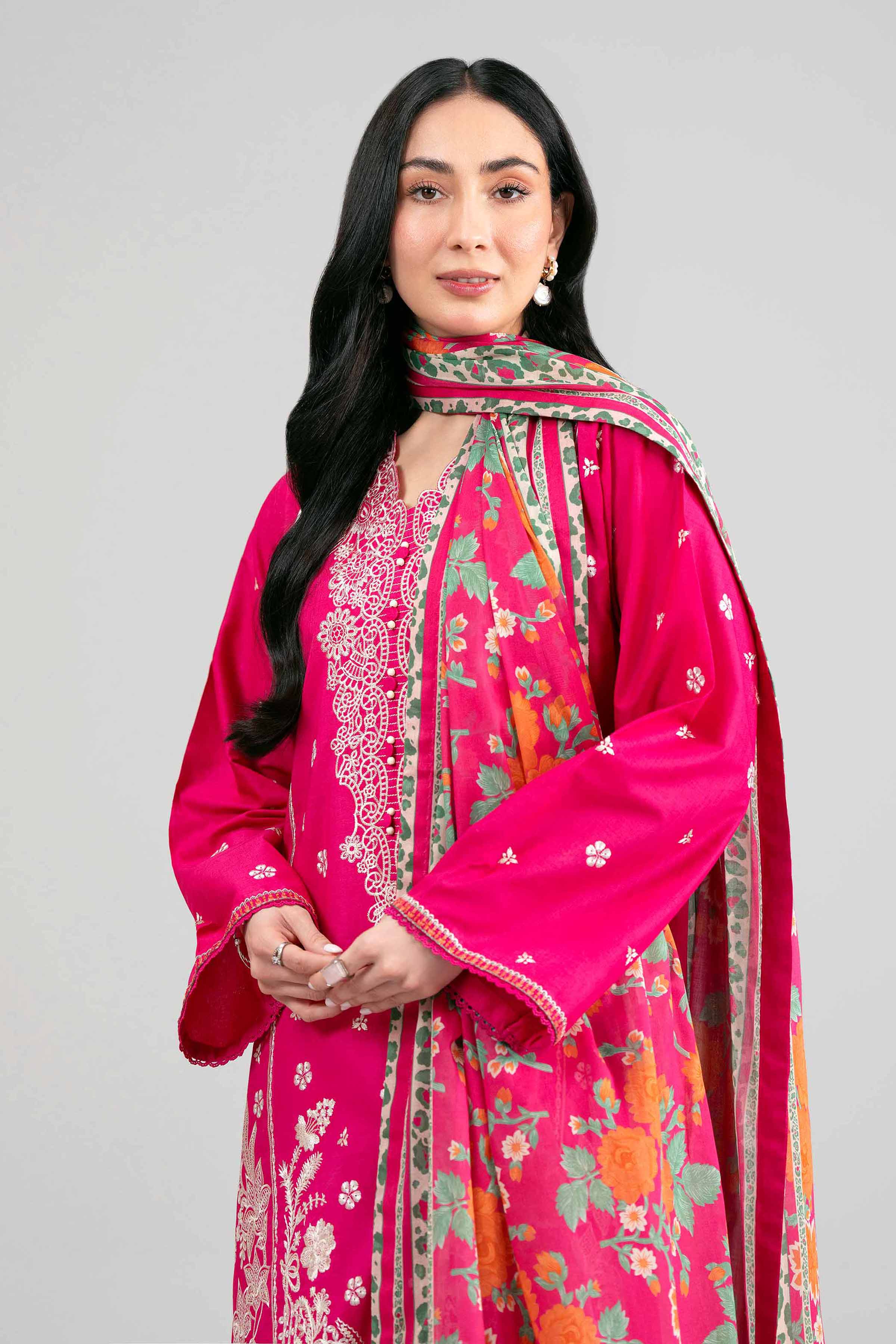 3 Piece Embroidered Silk Suit