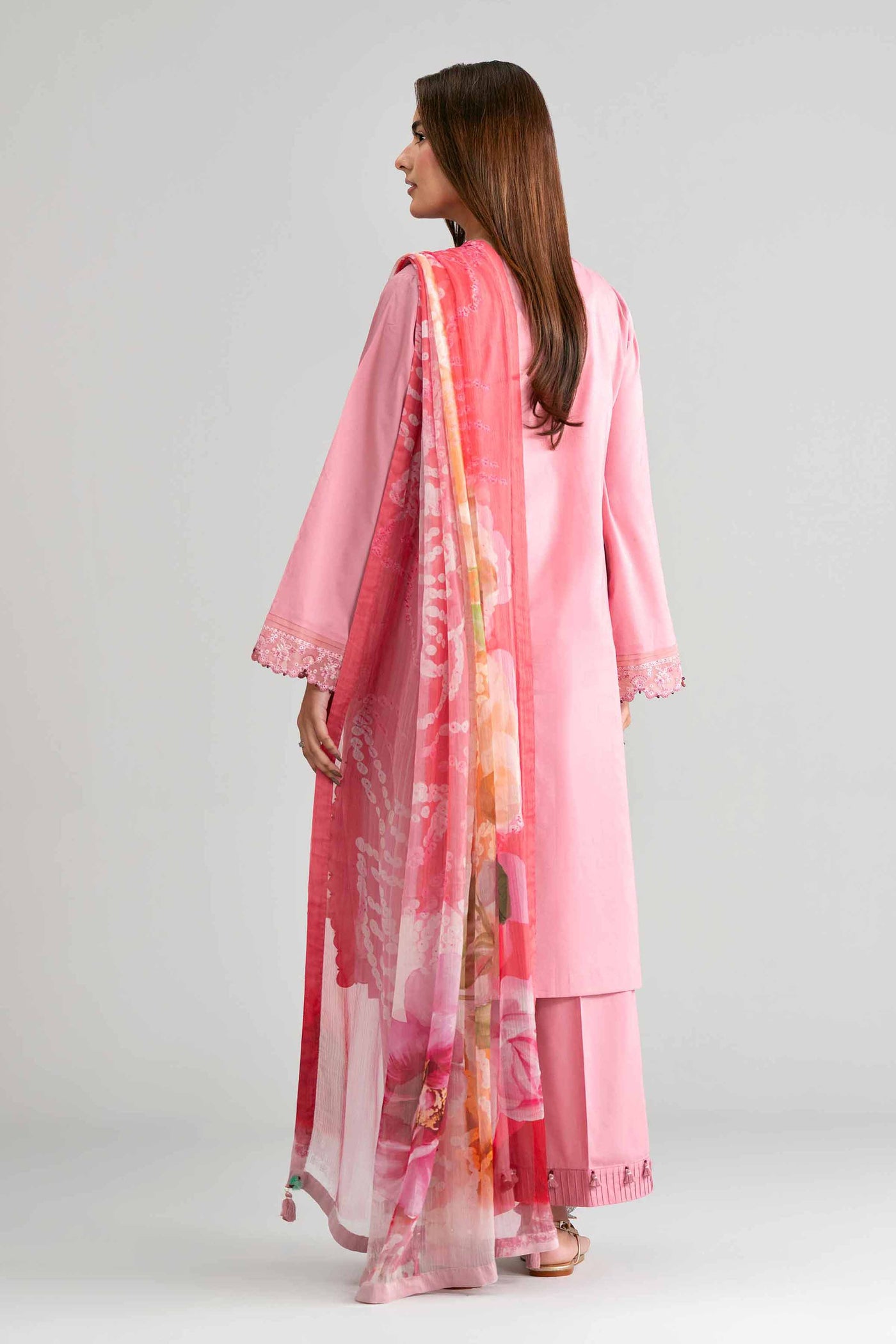 3 Piece Embroidered Chiffon Suit