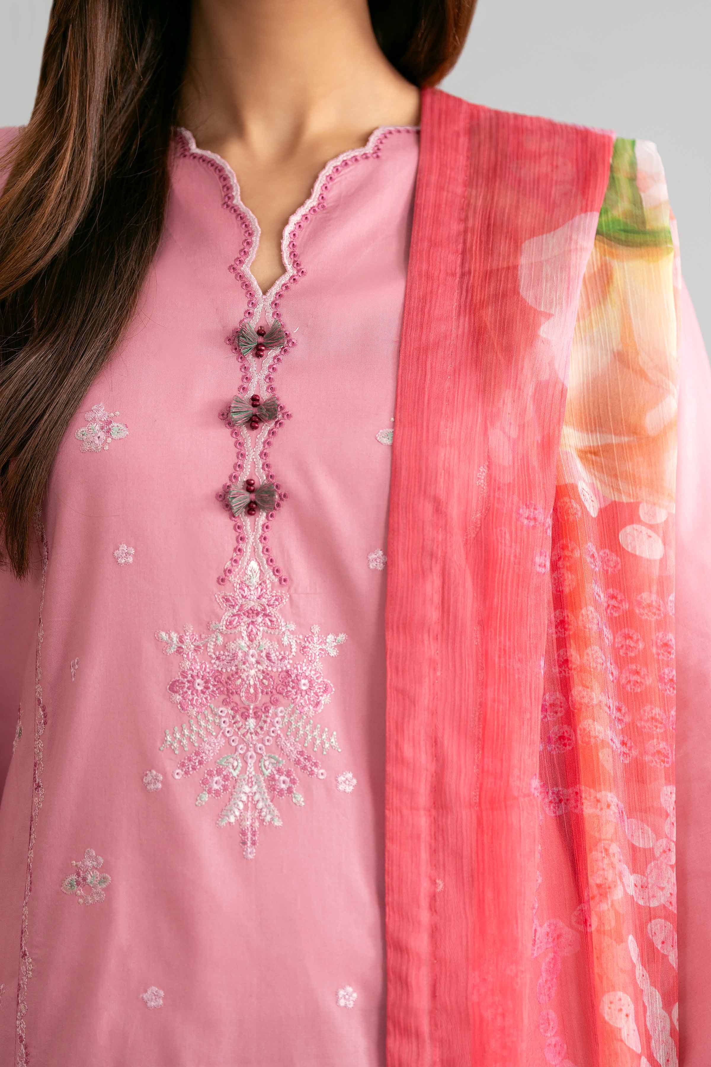 3 Piece - Digital Printed Embroidered Suit - 42601544