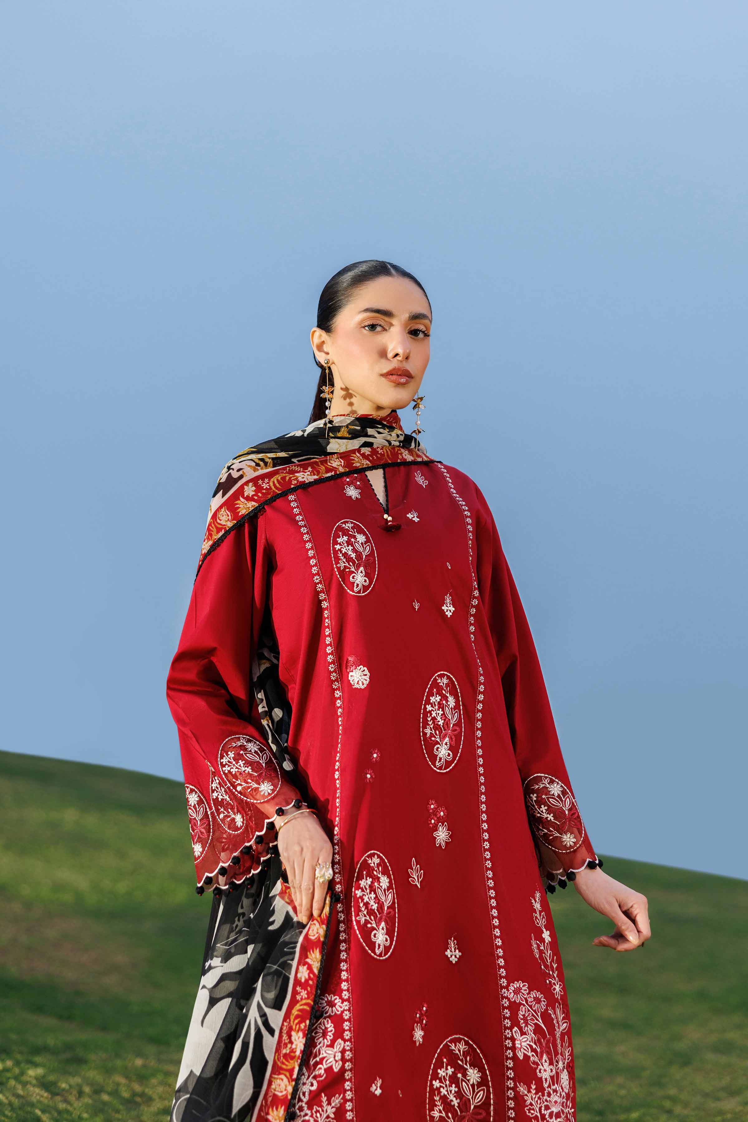 3 Piece - Digital Printed Embroidered Suit - 42601550