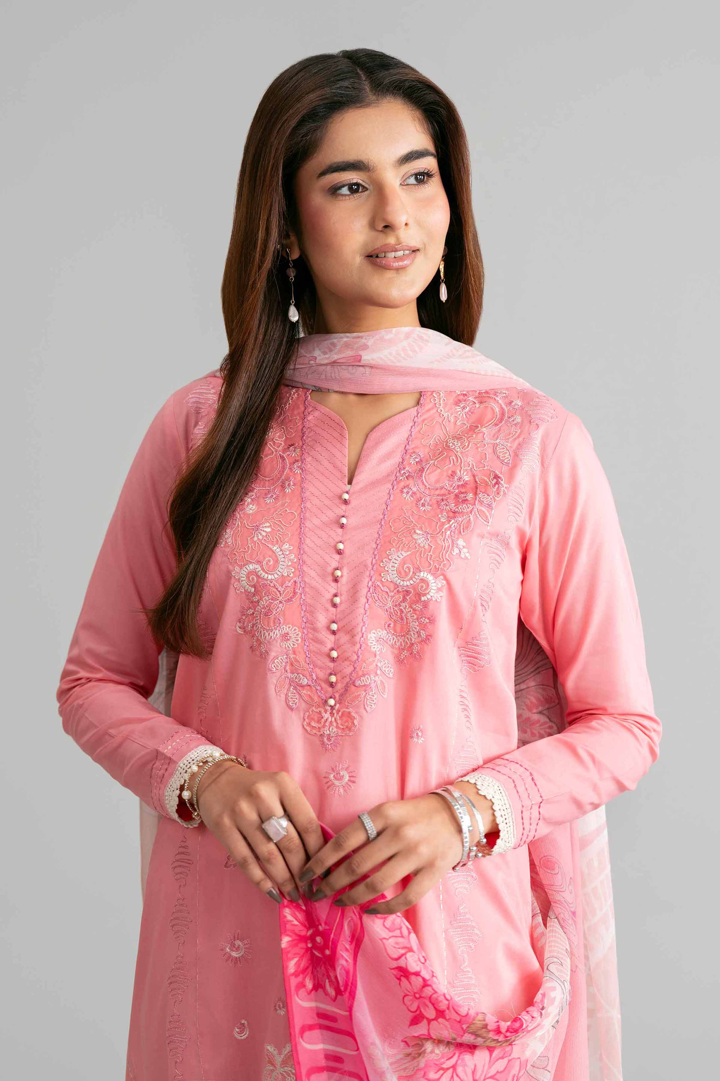 3 Piece - Digital Printed Embroidered Suit - 42601551