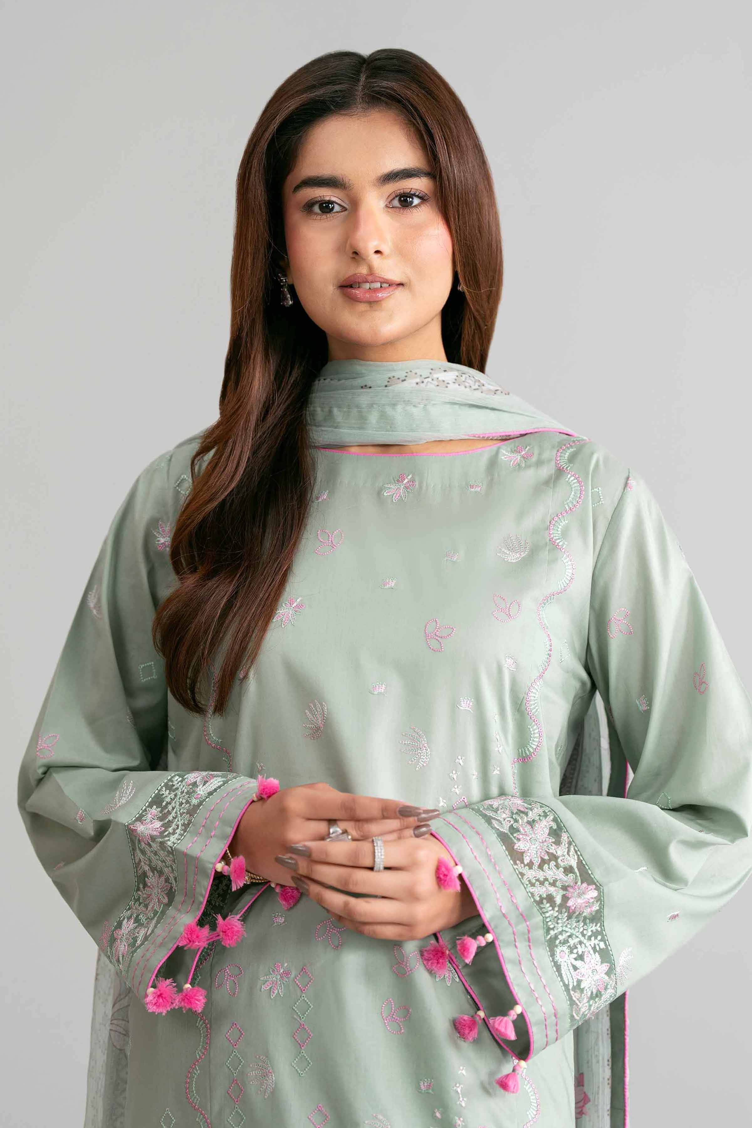 3 Piece - Digital Printed Embroidered Suit - 42601552