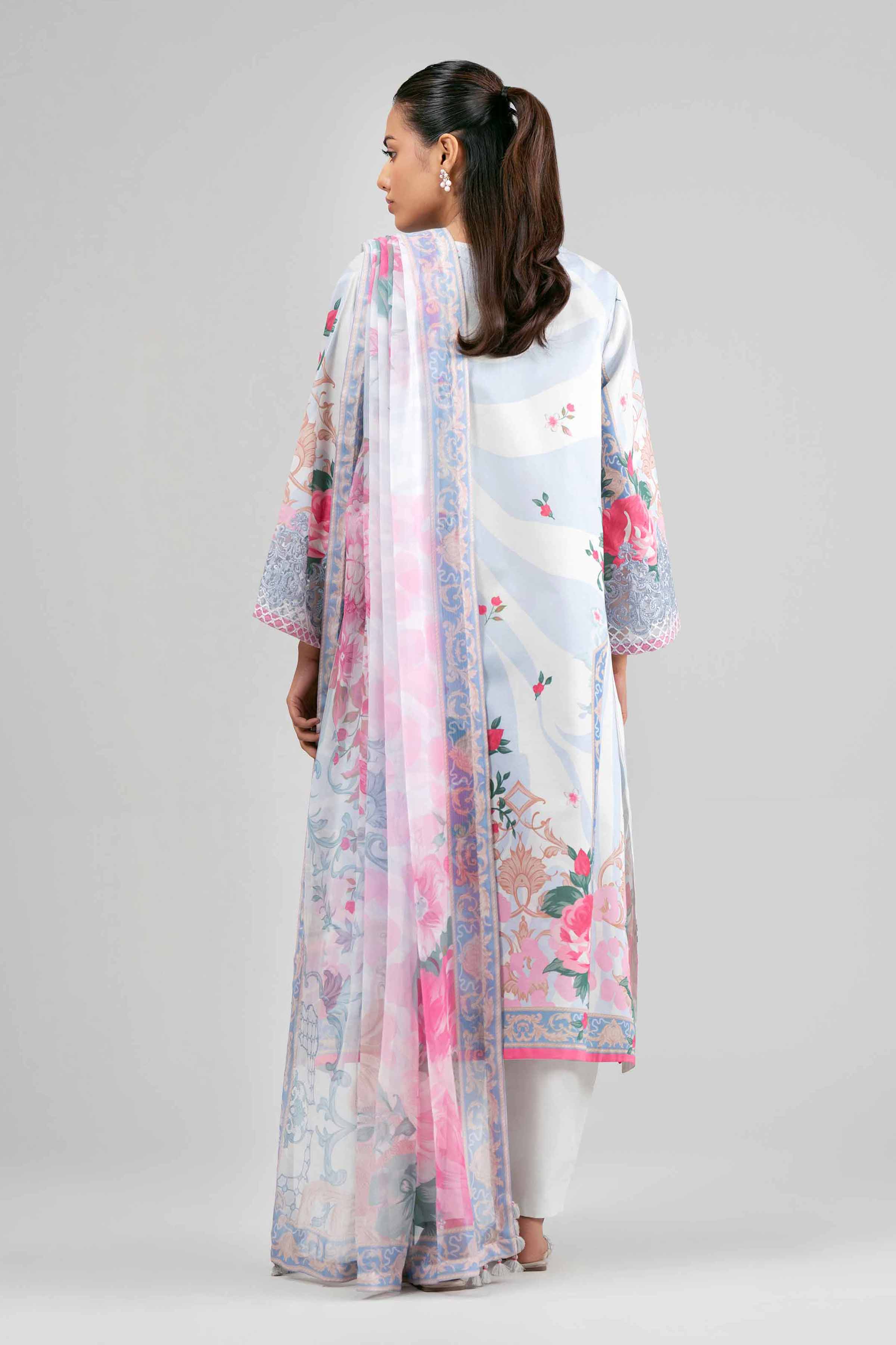 3 Piece - Digital Printed Embroidered Suit - 42601554