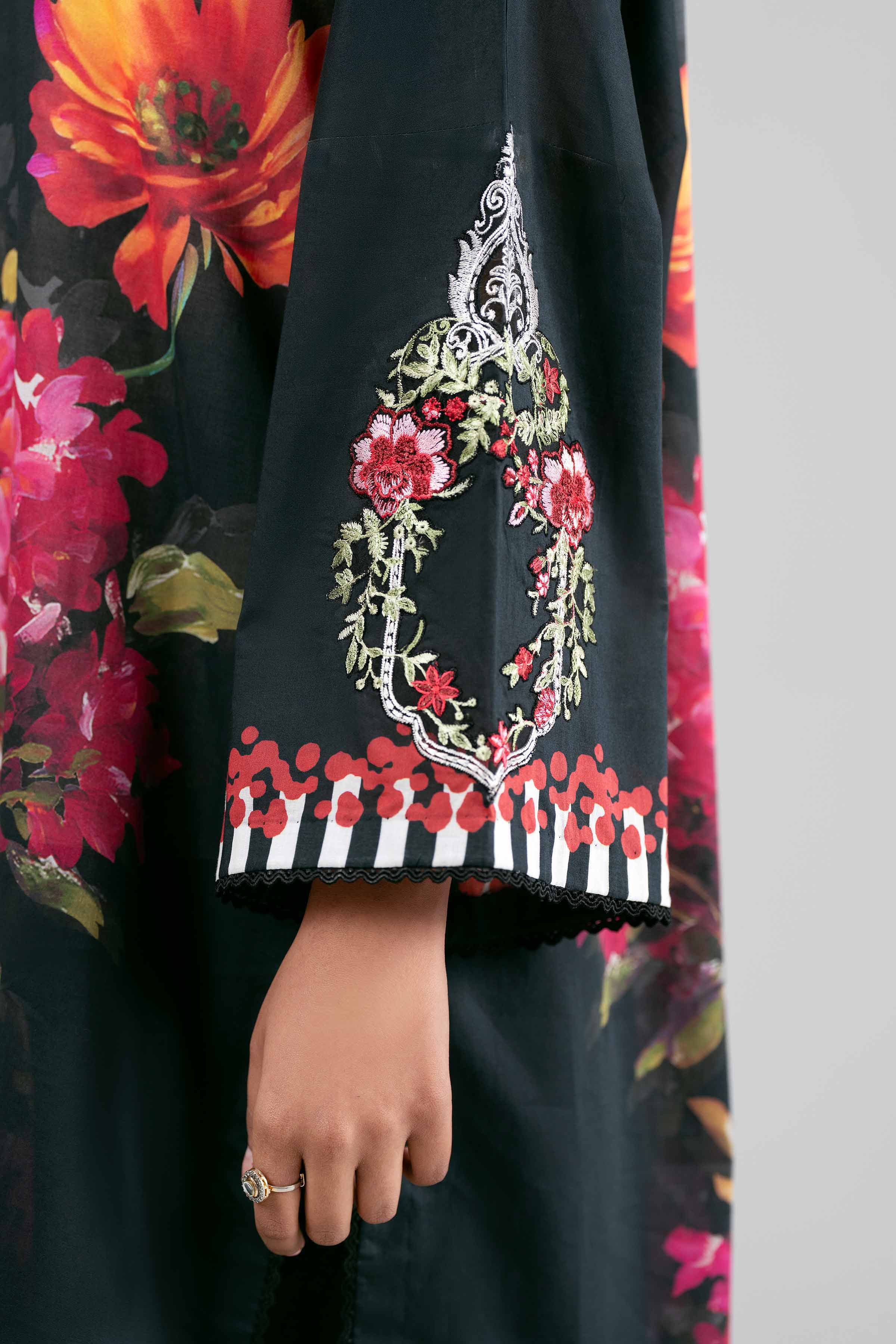 3 Piece - Digital Printed Embroidered Suit - 42601555