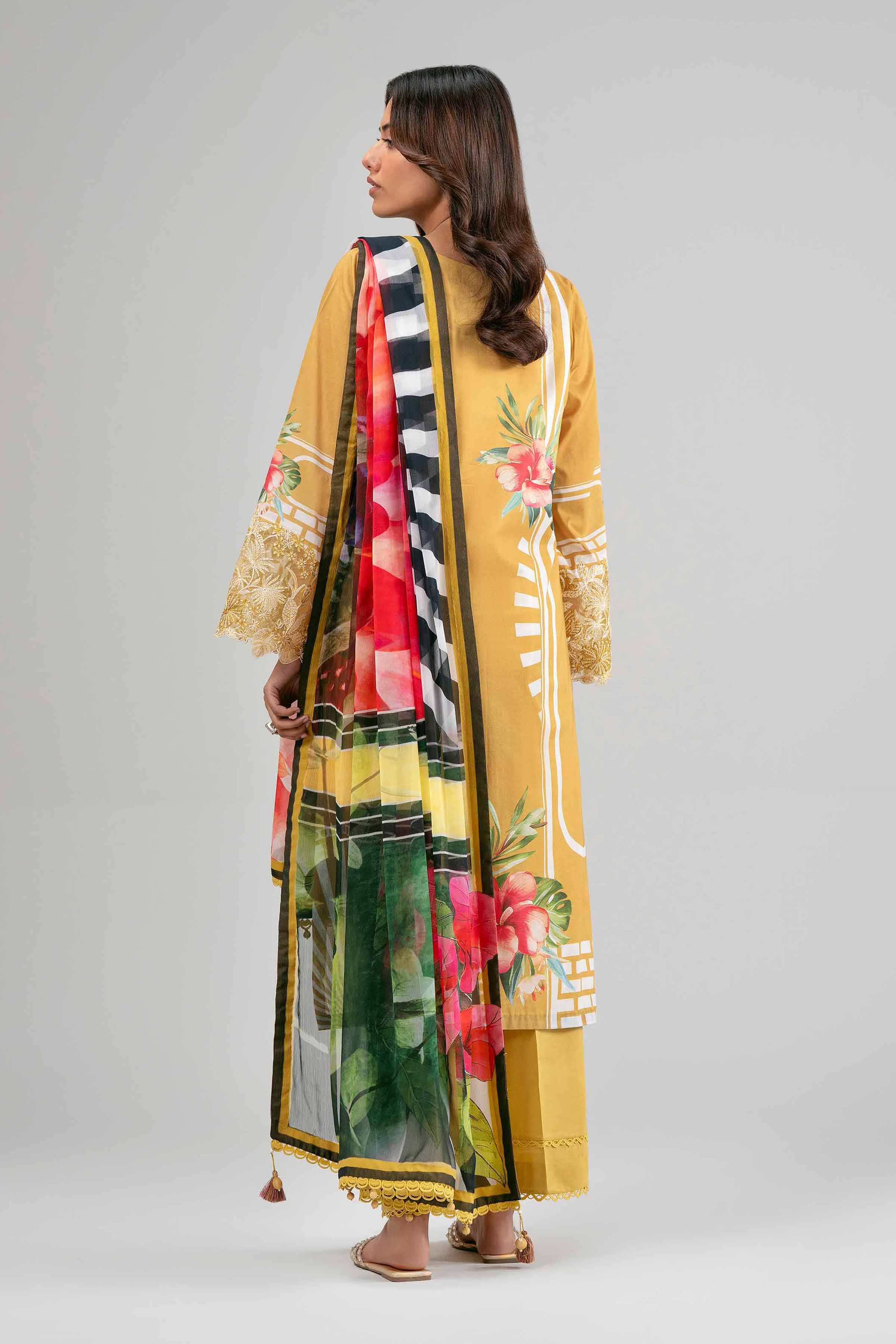 3 Piece - Digital Printed Embroidered Suit - 42601556