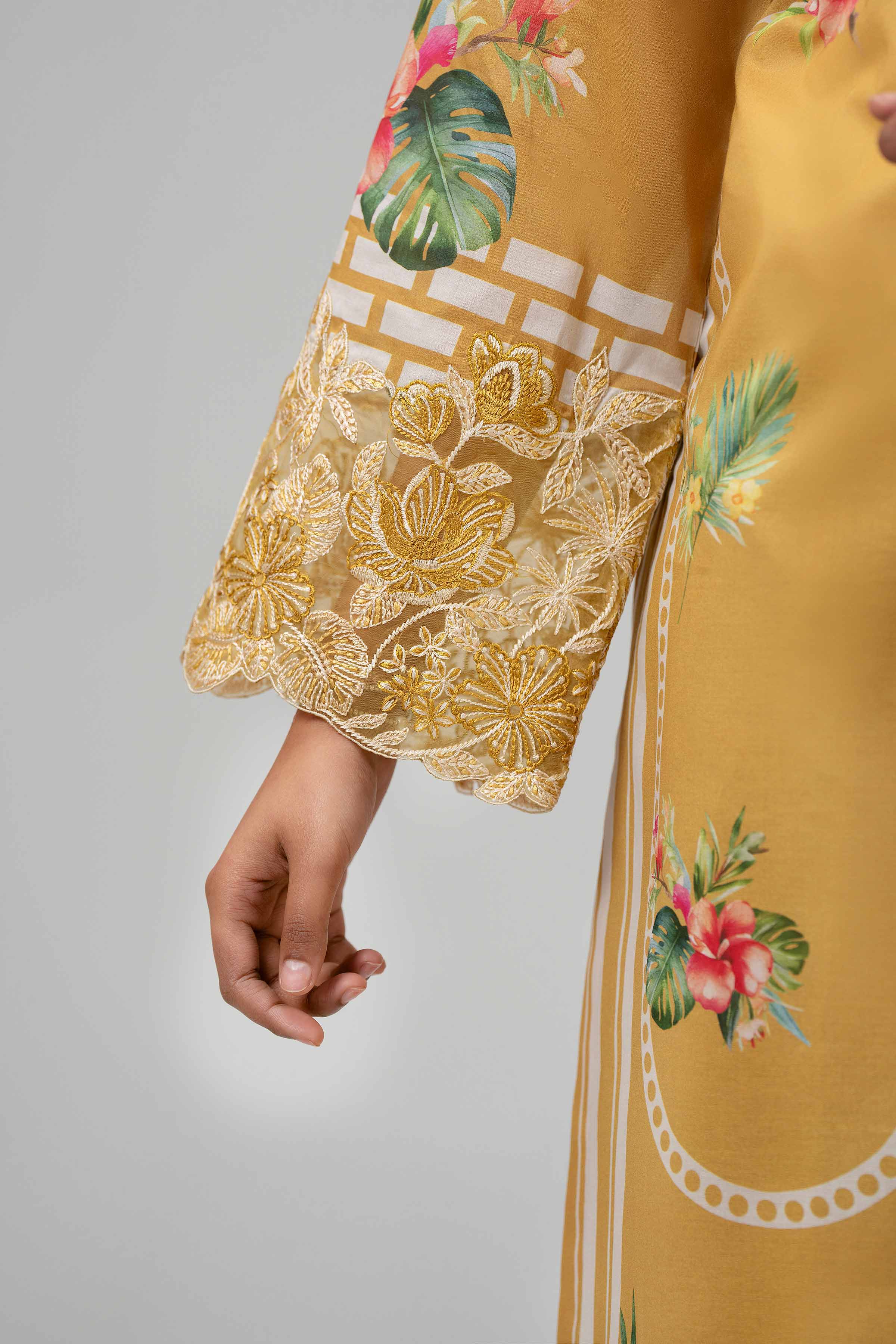 3 Piece - Digital Printed Embroidered Suit - 42601556
