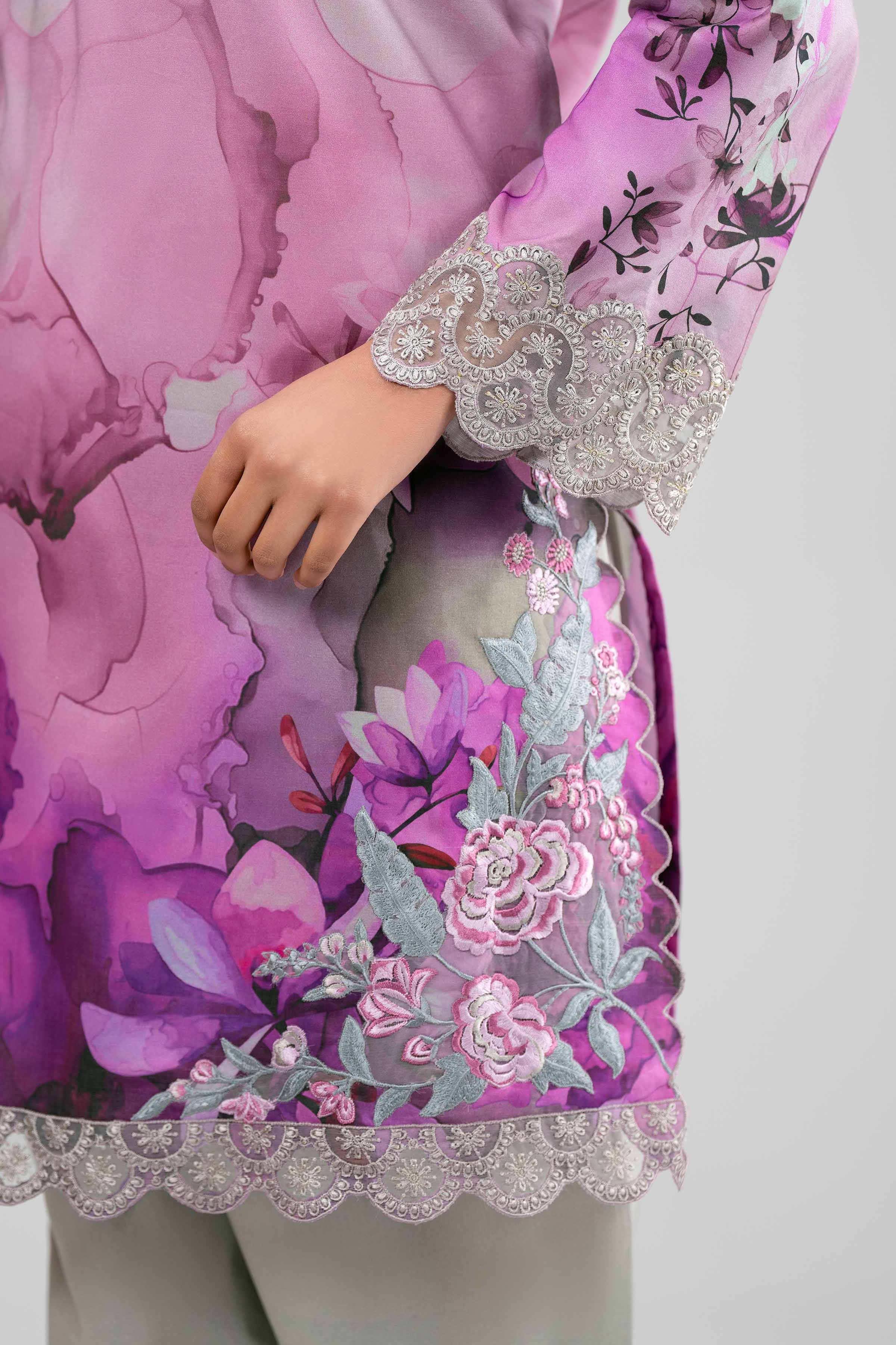 3 Piece - Digital Printed Embroidered Suit - 42601560