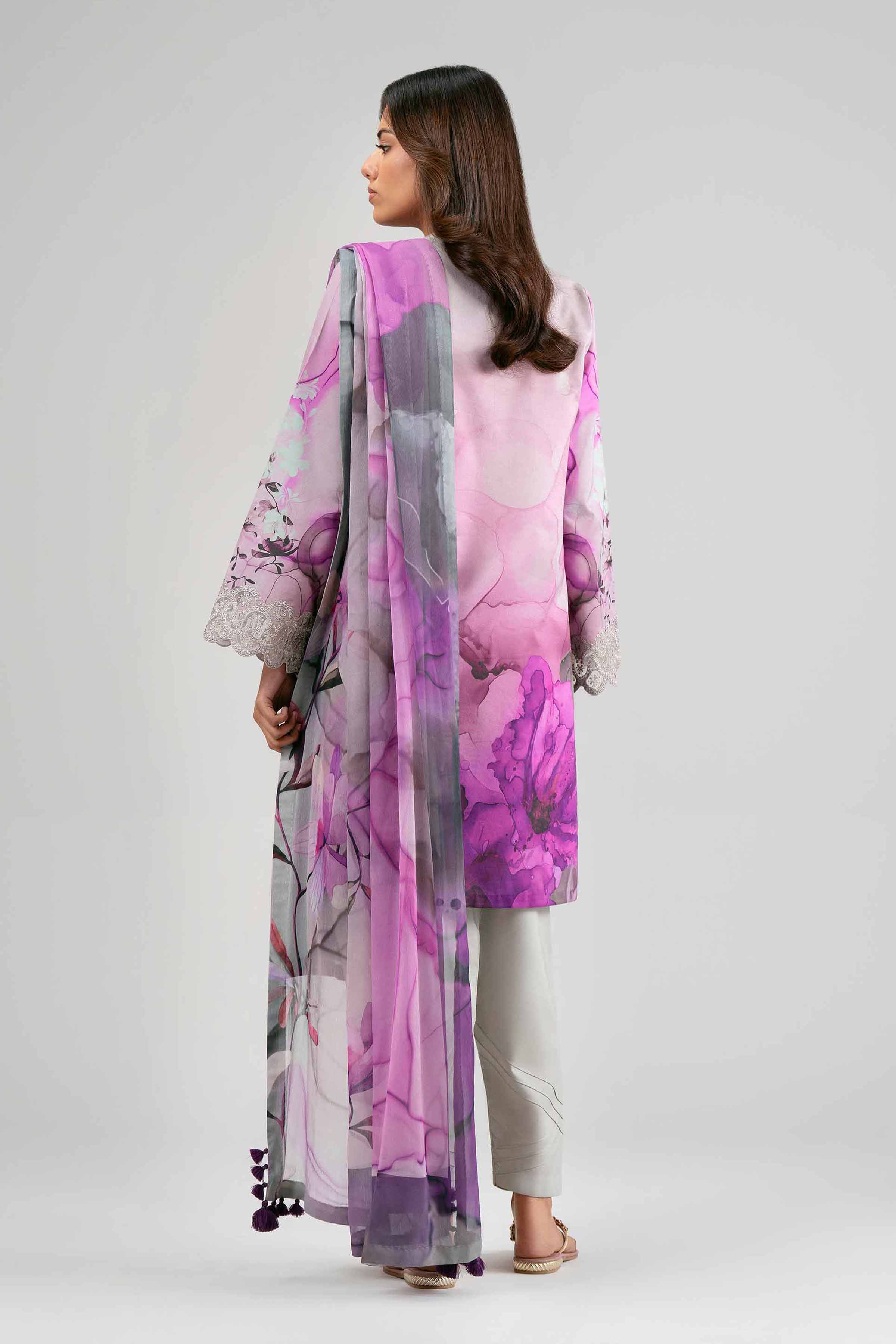 3 Piece - Digital Printed Embroidered Suit - 42601560