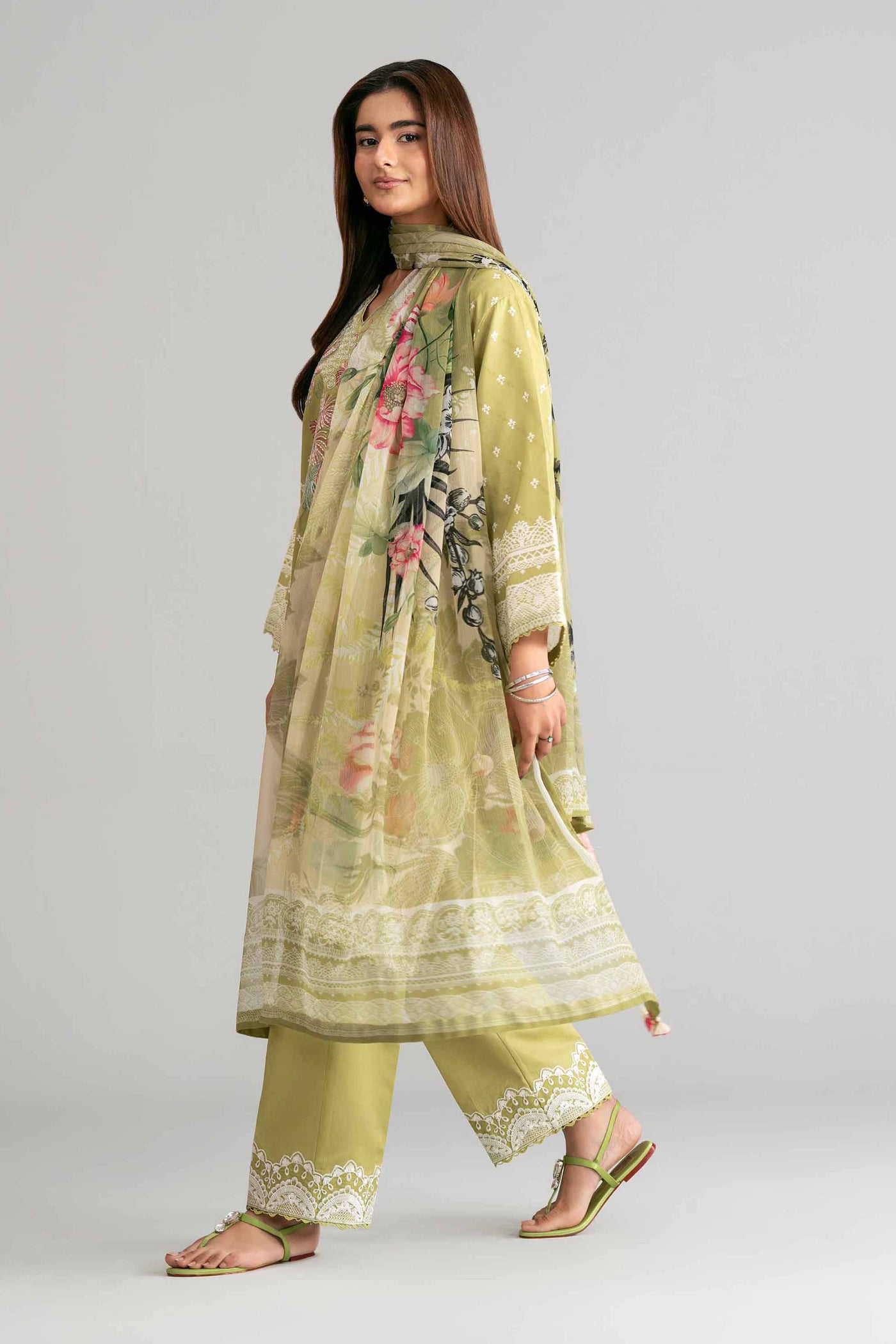 Embroidered Lawn Fabric (2Pcs)