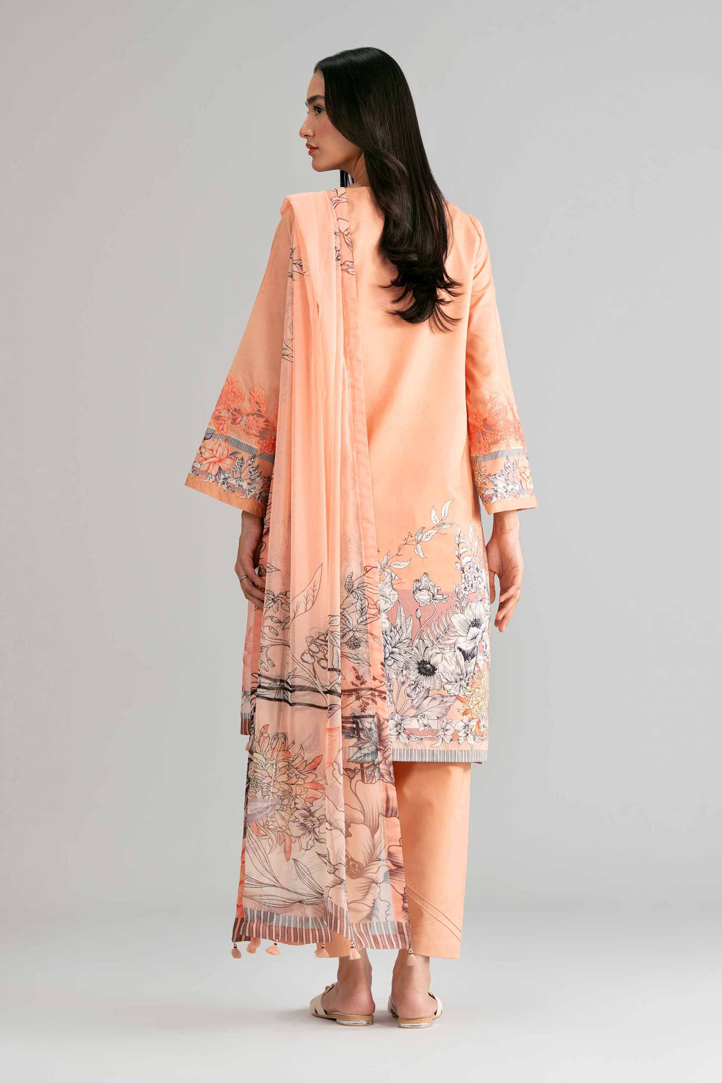 3 Piece - Digital Printed Embroidered Suit - 42601563