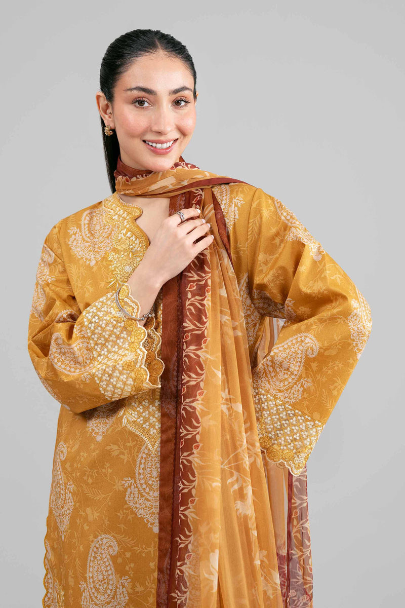 3 Piece - Digital Printed Embroidered Suit - 42601564