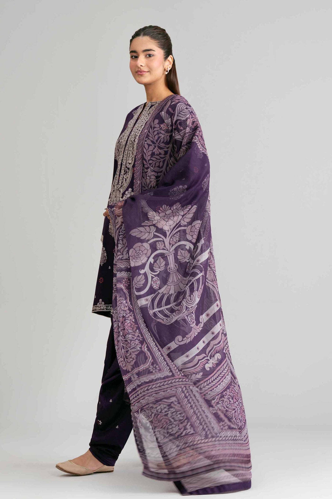 3 Piece Embroidered Dobby Lawn Suit
