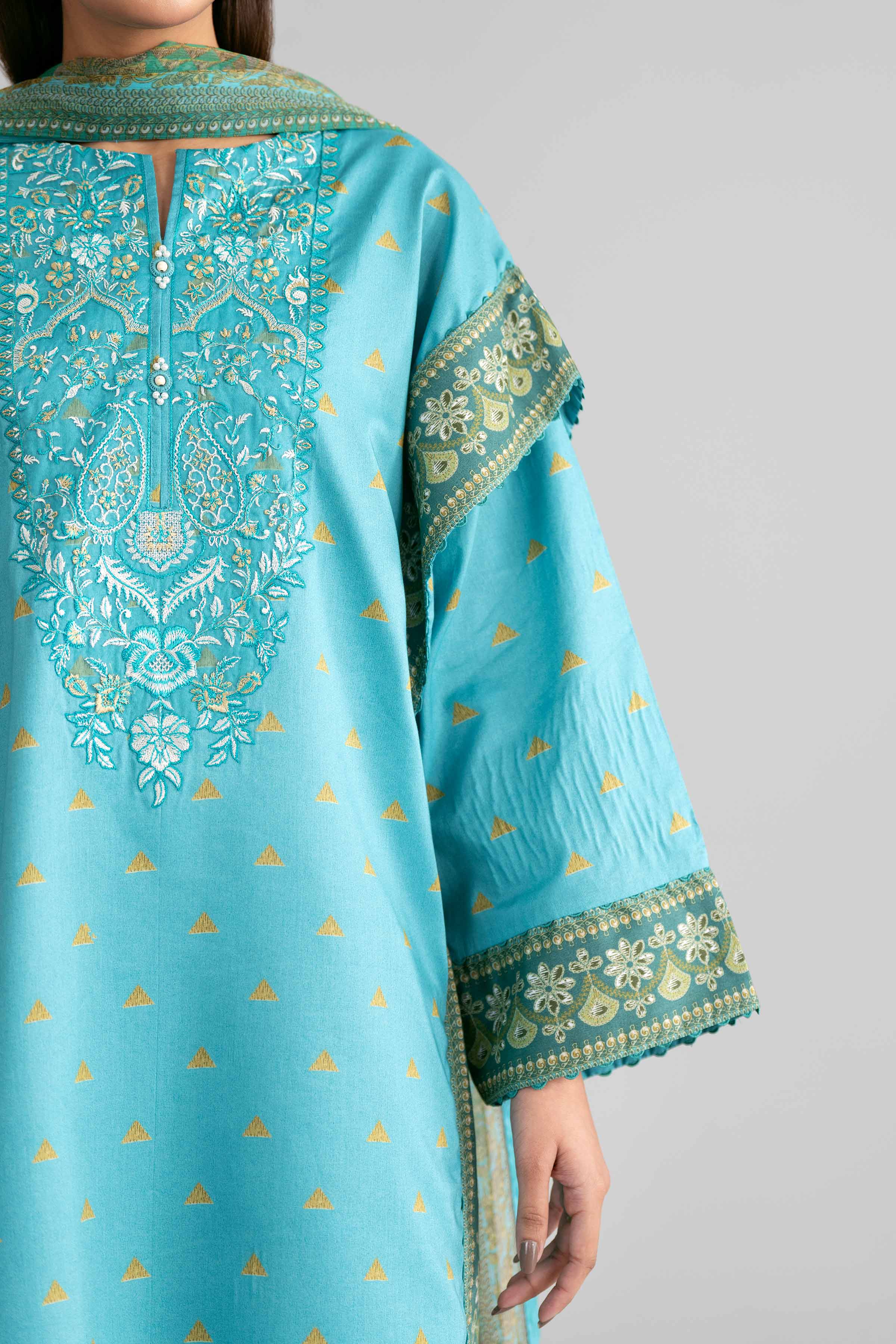 Embroidered Chiffon Fabric (3Pcs)