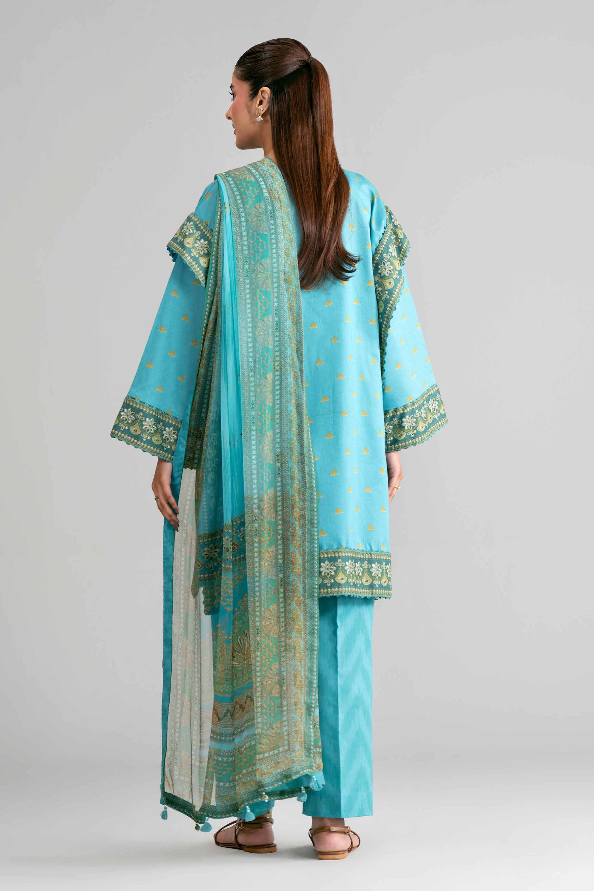 Embroidered Chiffon Fabric (3Pcs)