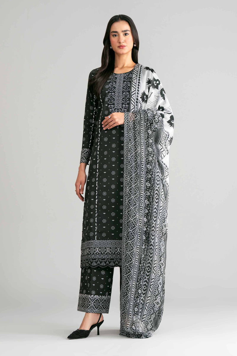 3 Piece - Digital Printed Embroidered Suit - 42601568