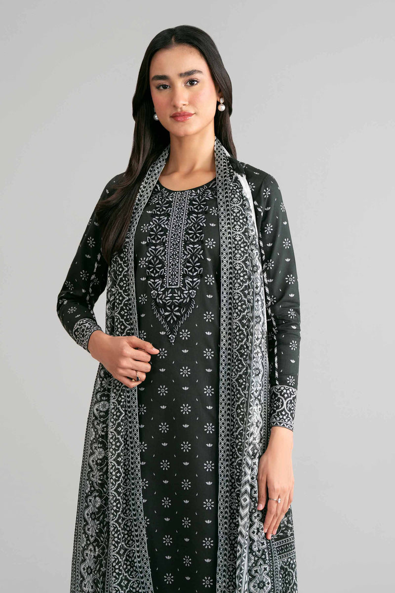 3 Piece - Digital Printed Embroidered Suit - 42601568