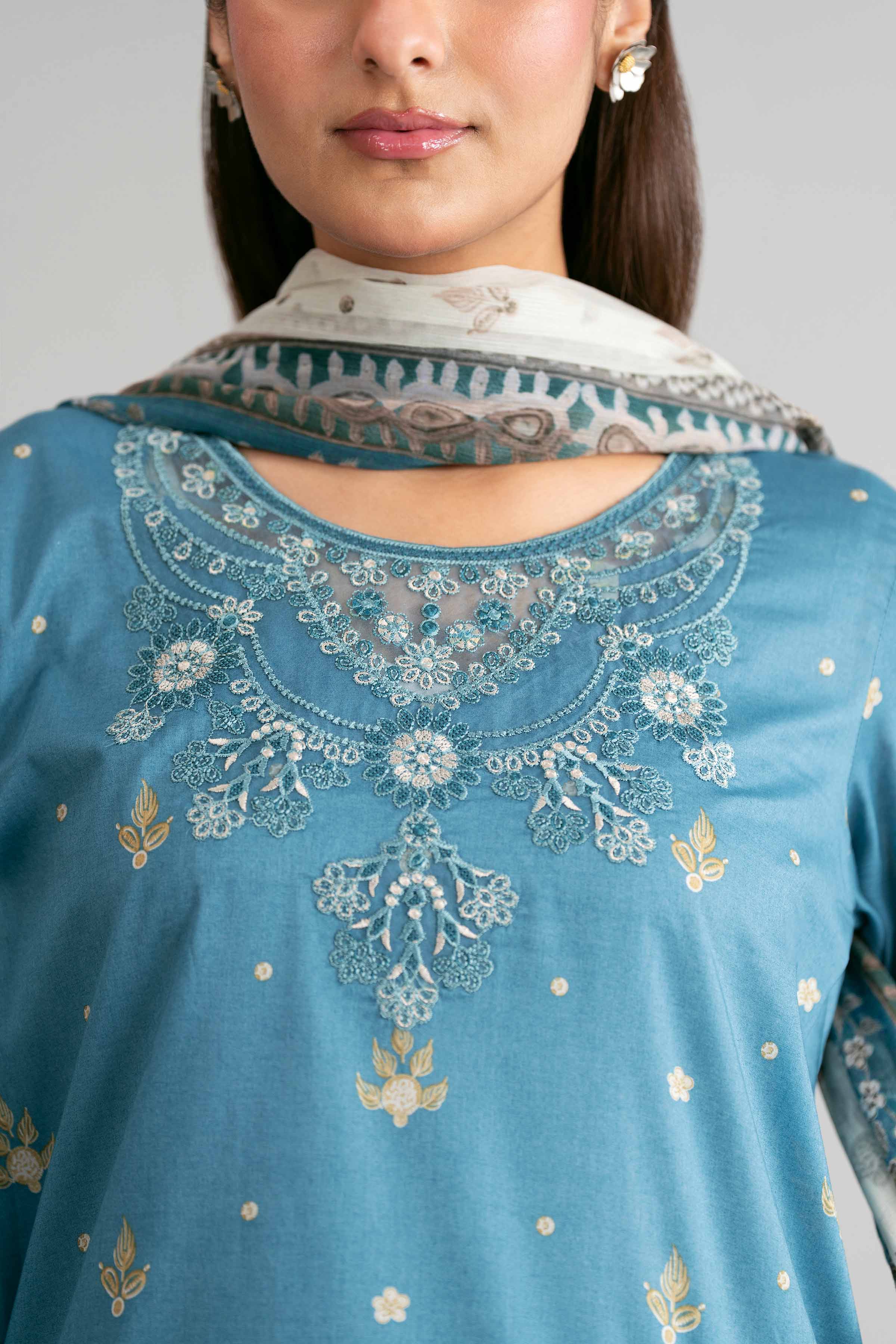 3 Piece - Digital Printed Embroidered Suit - 42601569