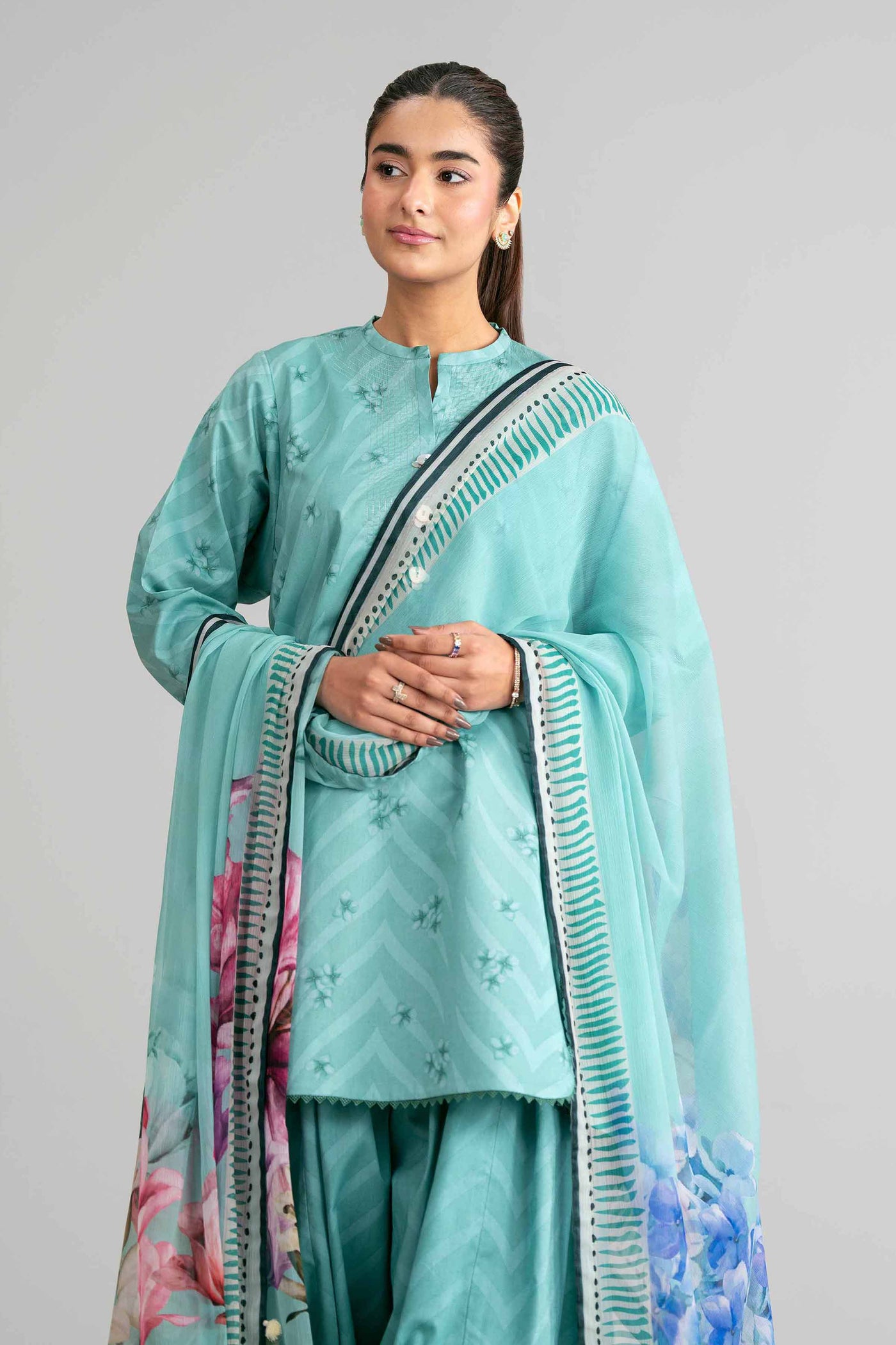 3 Piece Unstitched Embroidered Lawn Suit