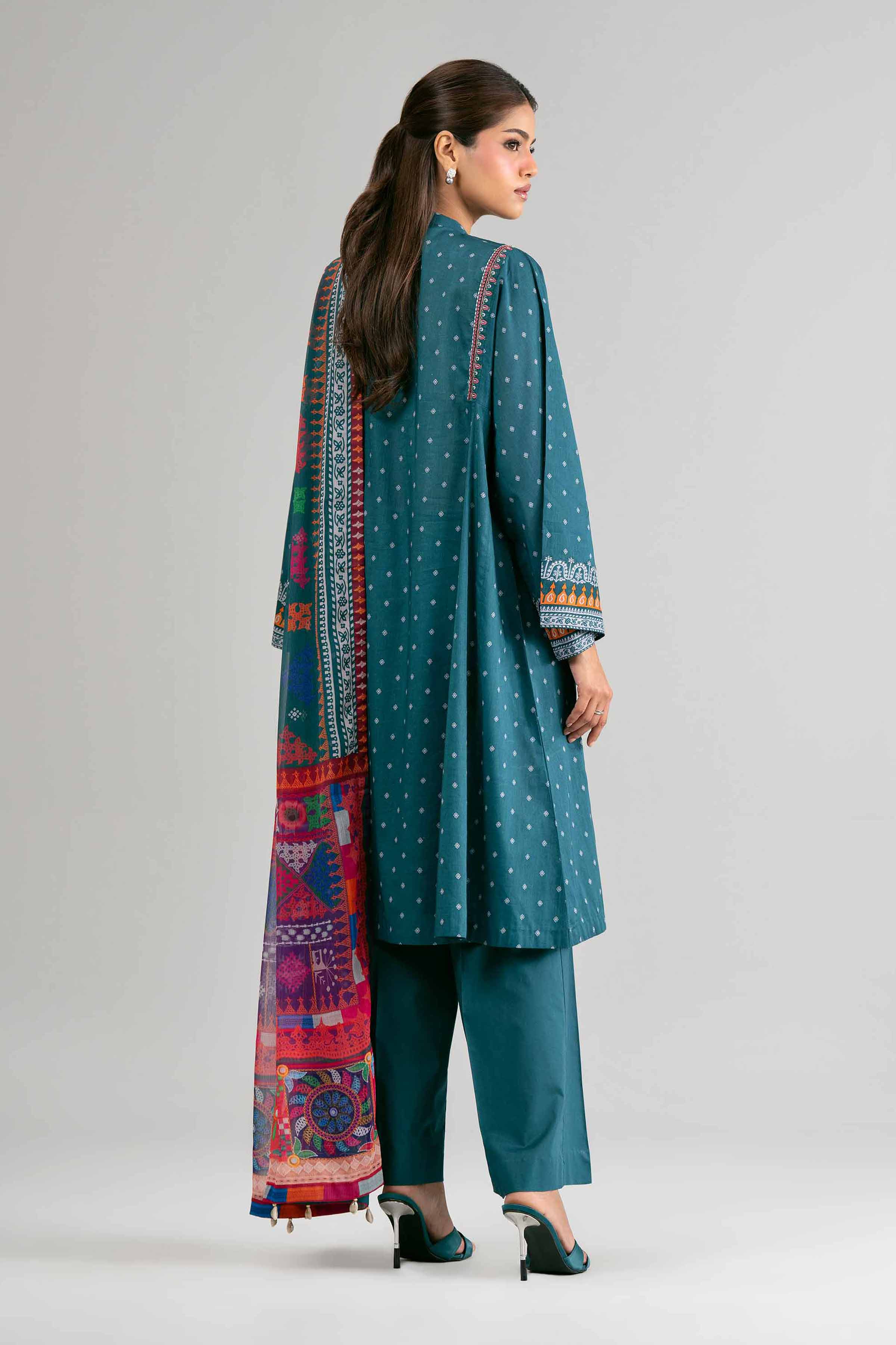 2 Piece - Digital Printed Embroidered Suit - 42601586