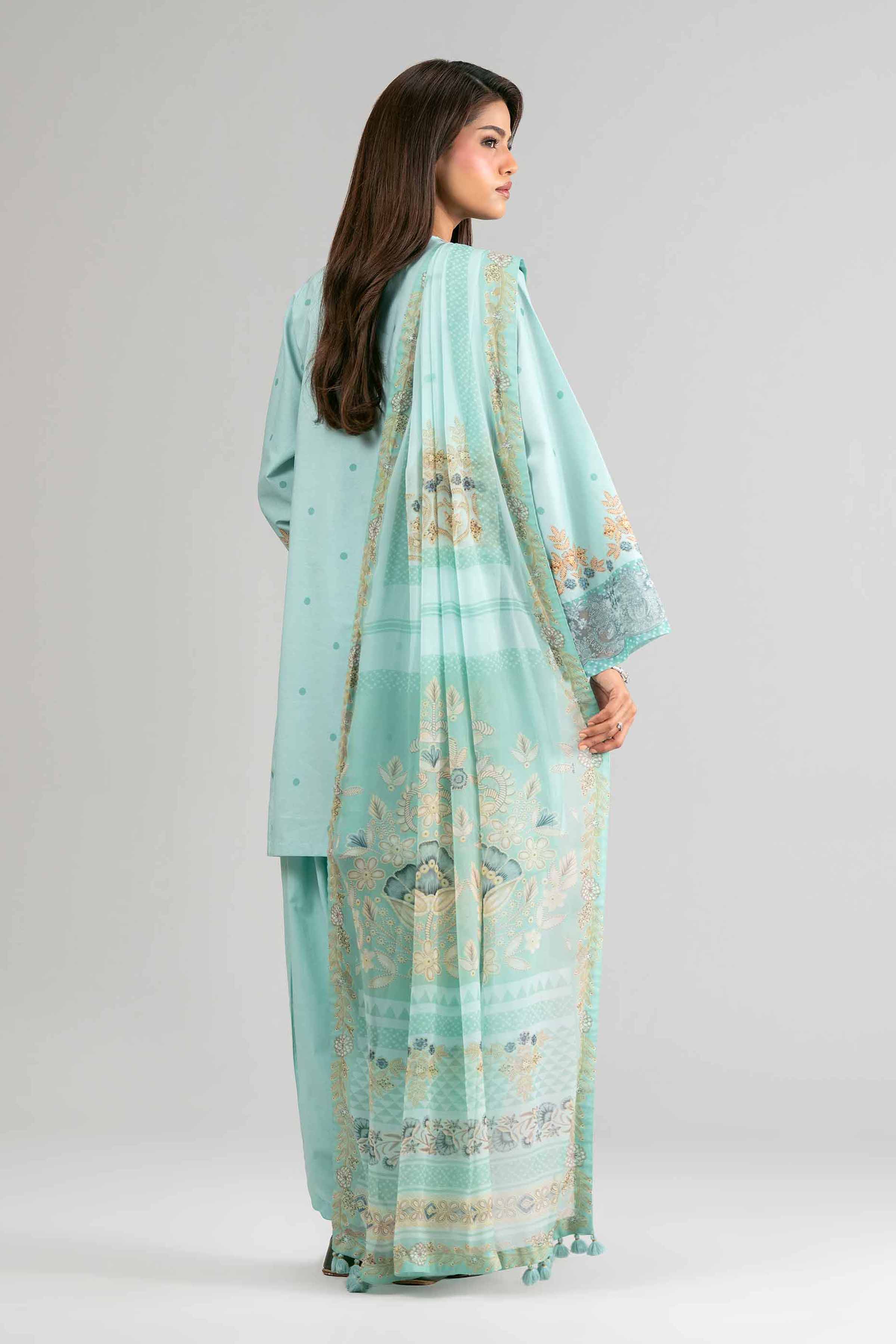 2 Piece - Digital Printed Embroidered Suit - 42601587
