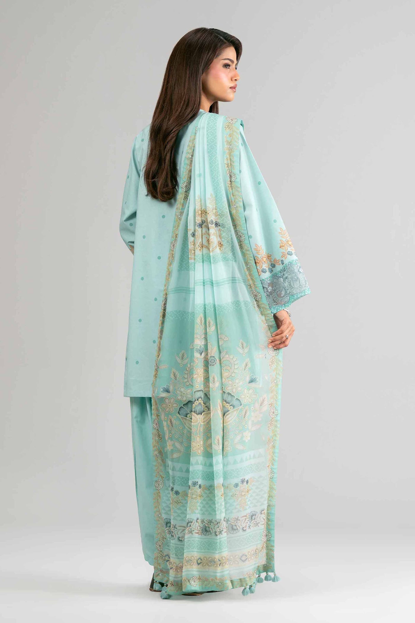 3 Piece Embroidered Linen Suit