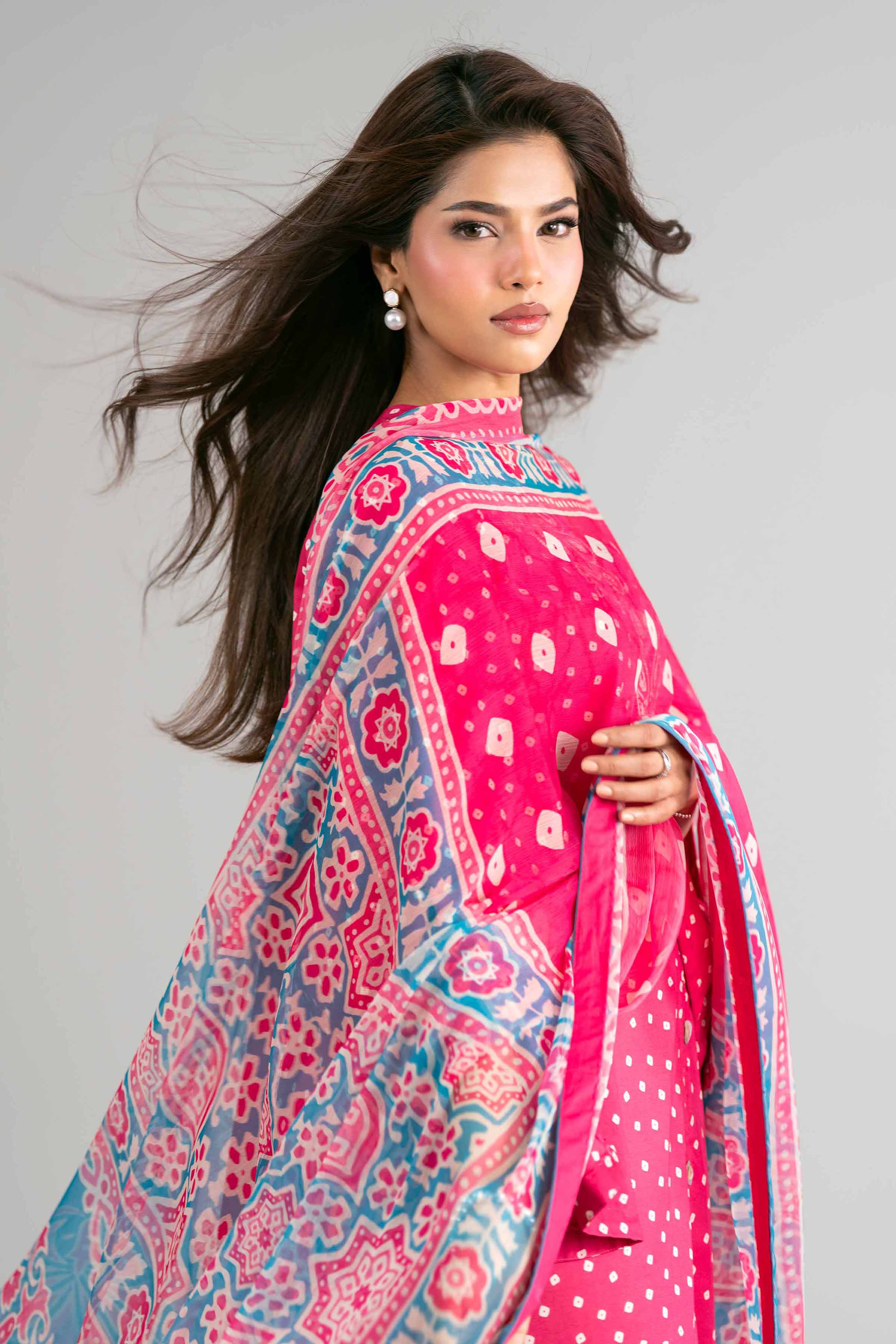 2 Piece - Digital Printed Embroidered Suit - 42601588