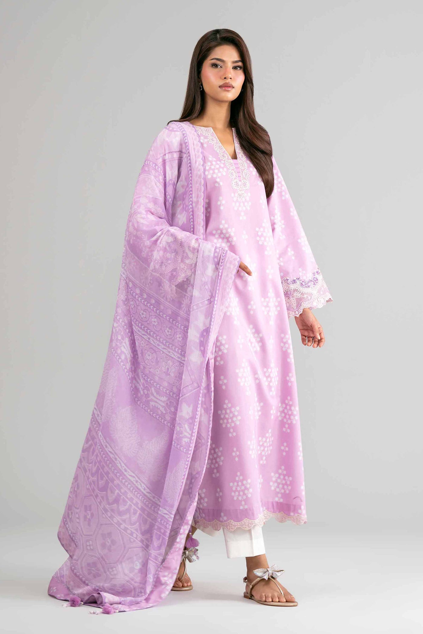 3 Piece Embroidered Linen Suit