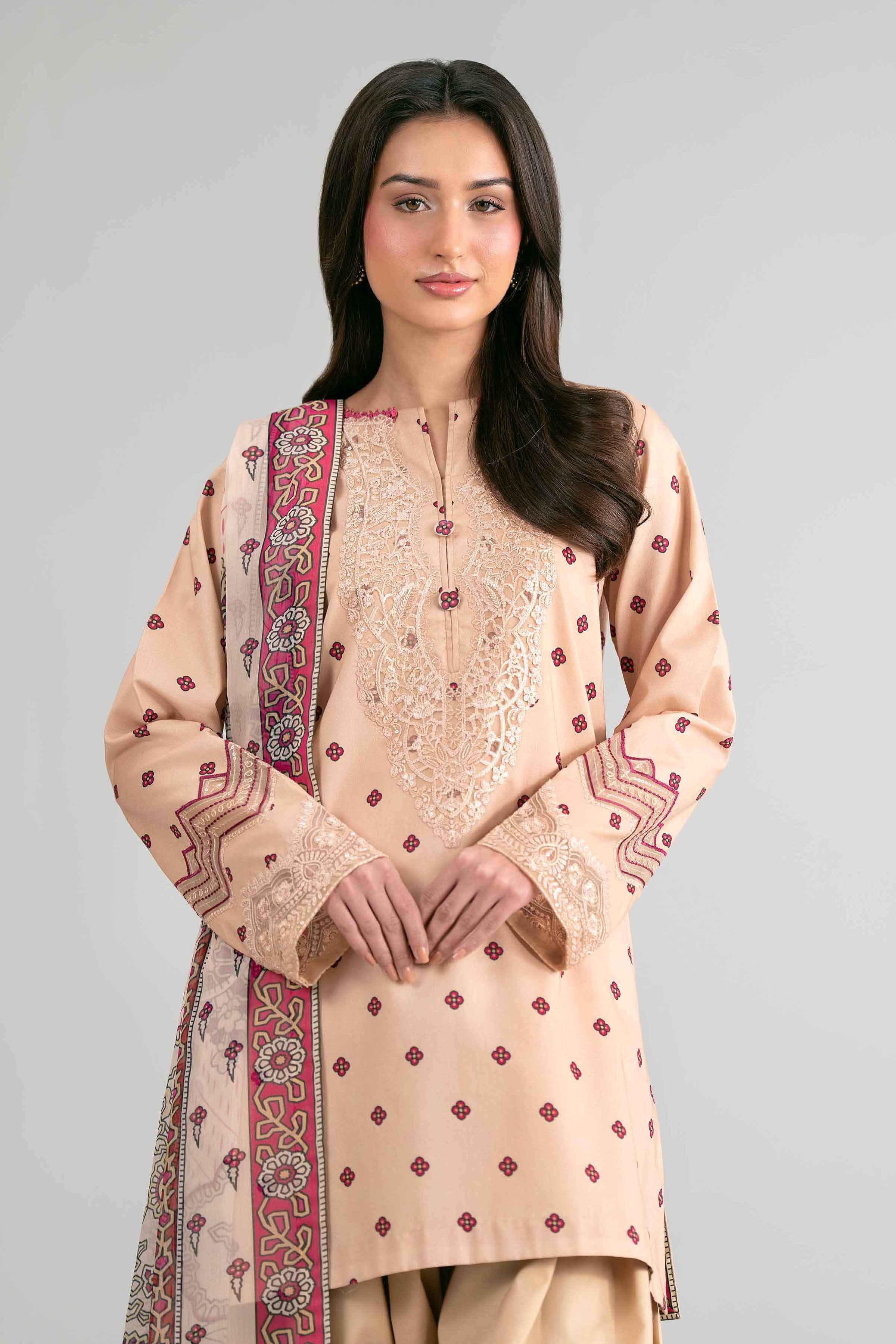 2 Piece - Digital Printed Embroidered Suit - 42601590
