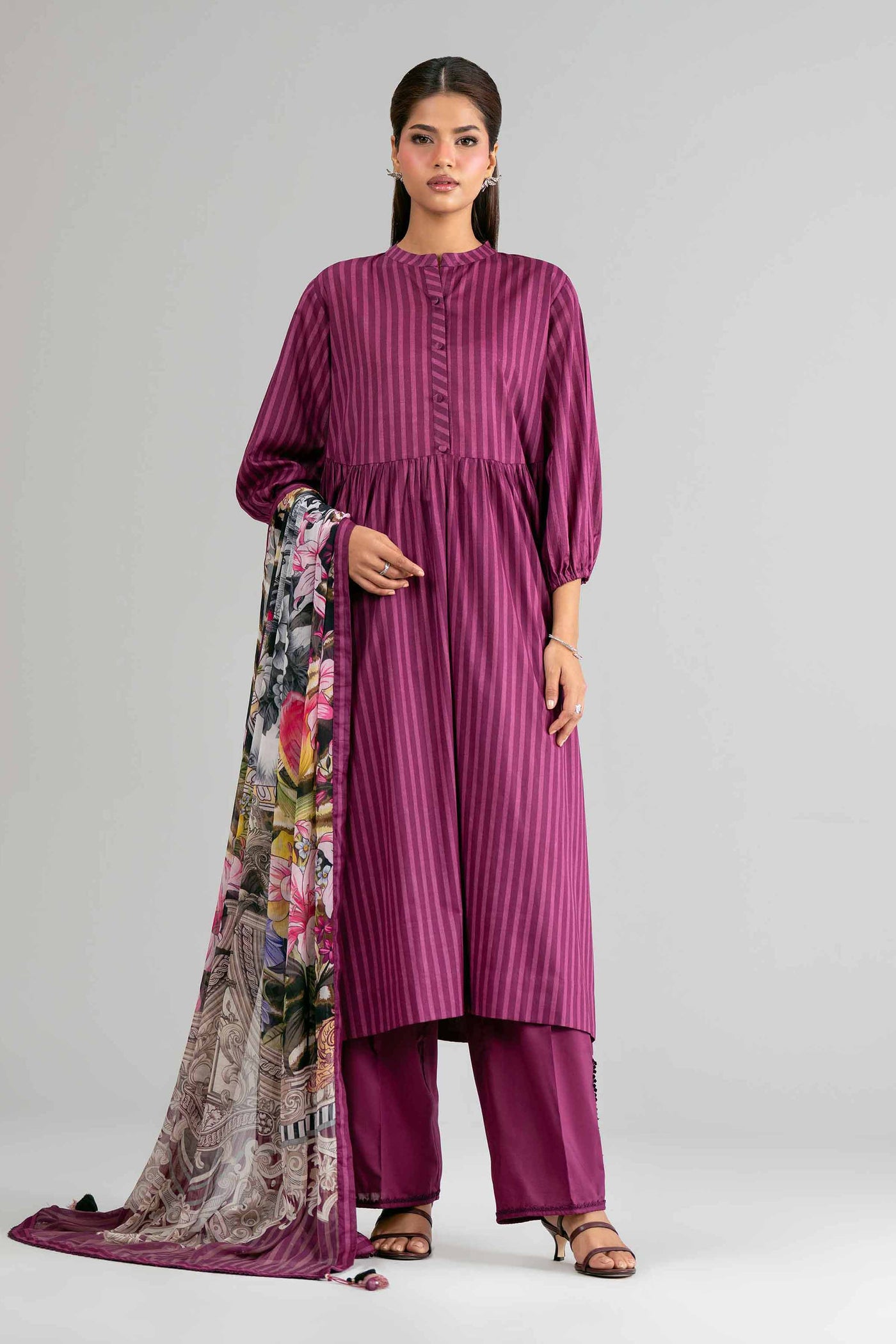 3 Piece Embroidered Linen Suit