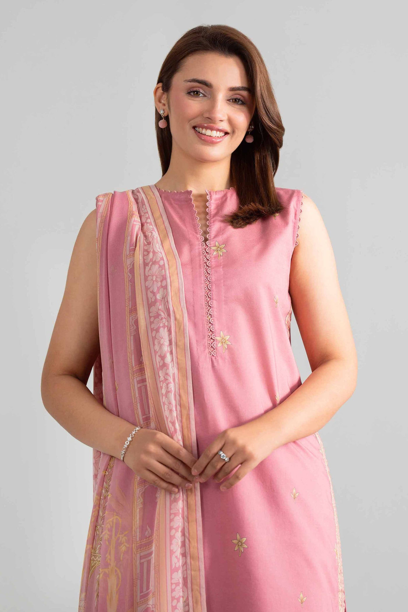 3 Piece Embroidered Organza Suit