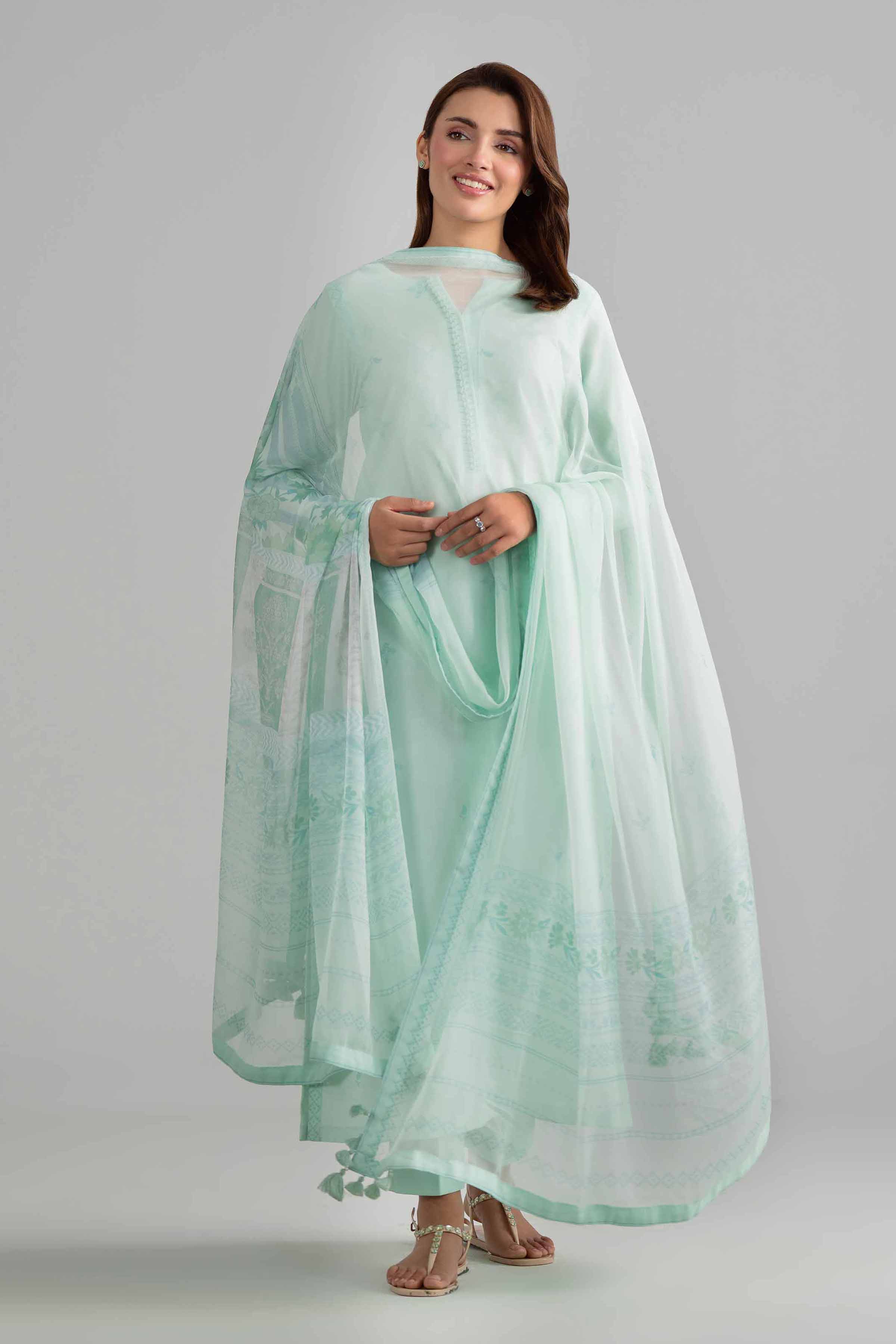 Embroidered Net Saree