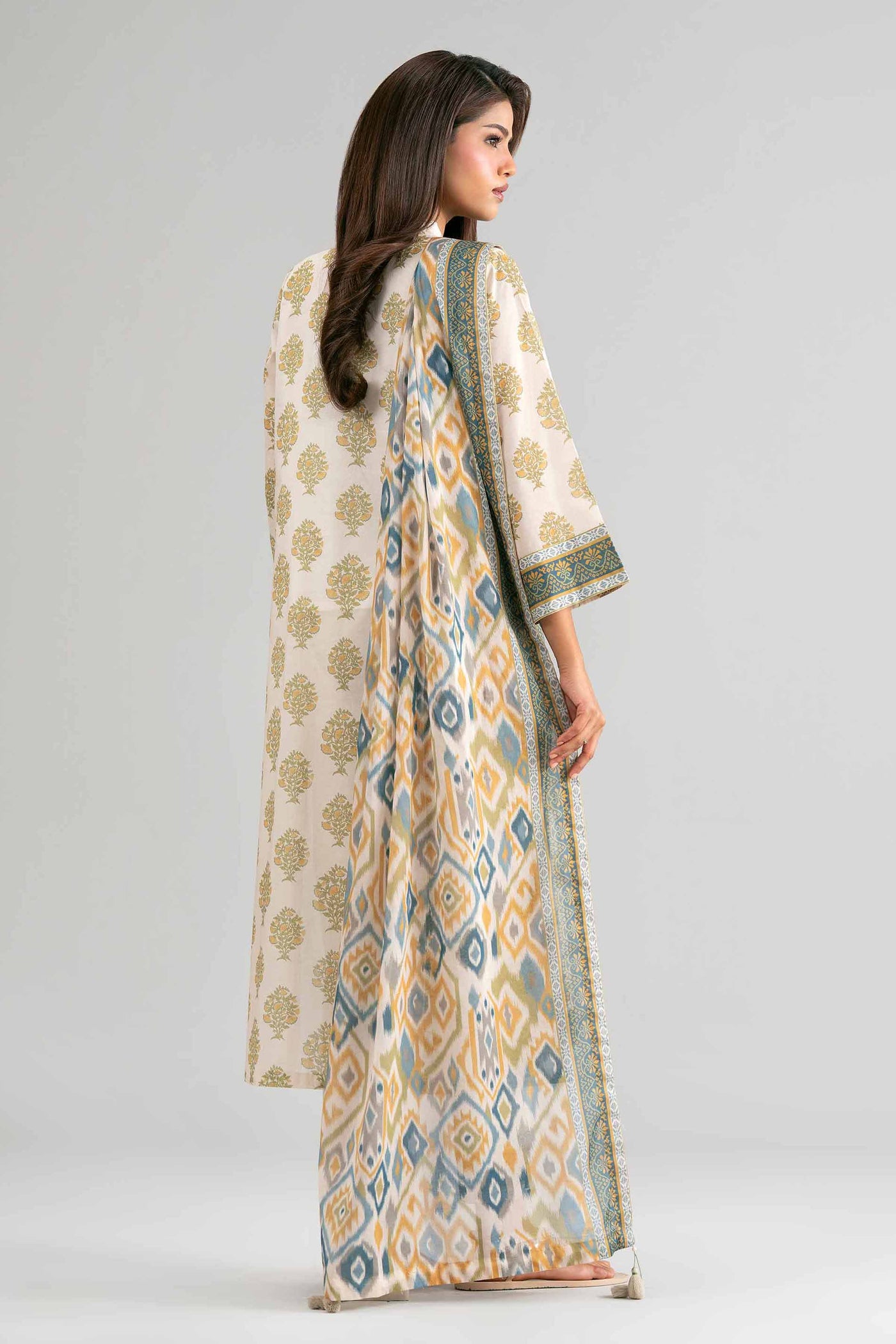 3 Piece Embroidered Raw Silk Suit