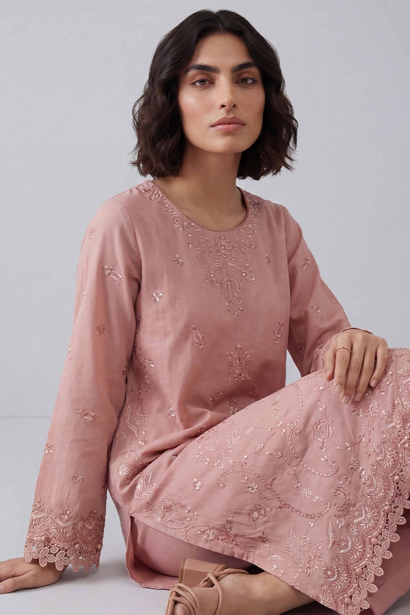4 Piece Embroidered Organza Suit
