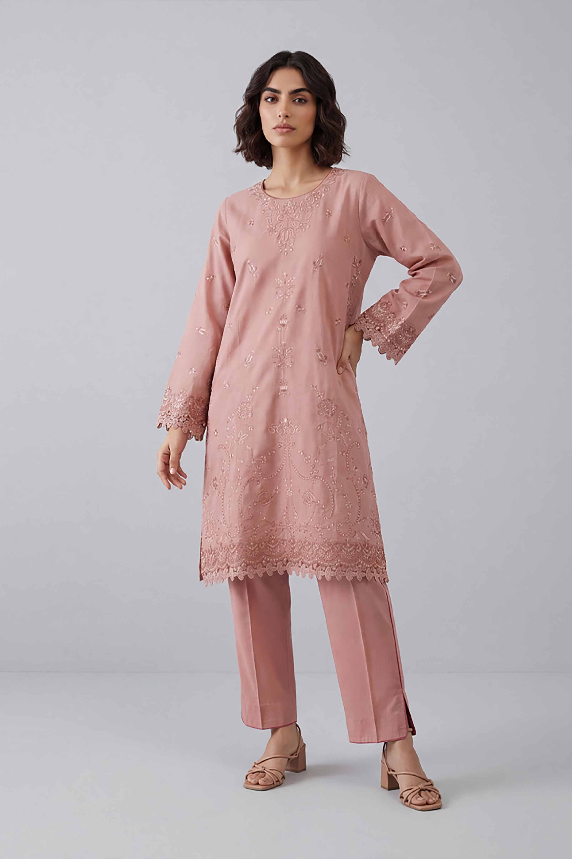 4 Piece Embroidered Organza Suit