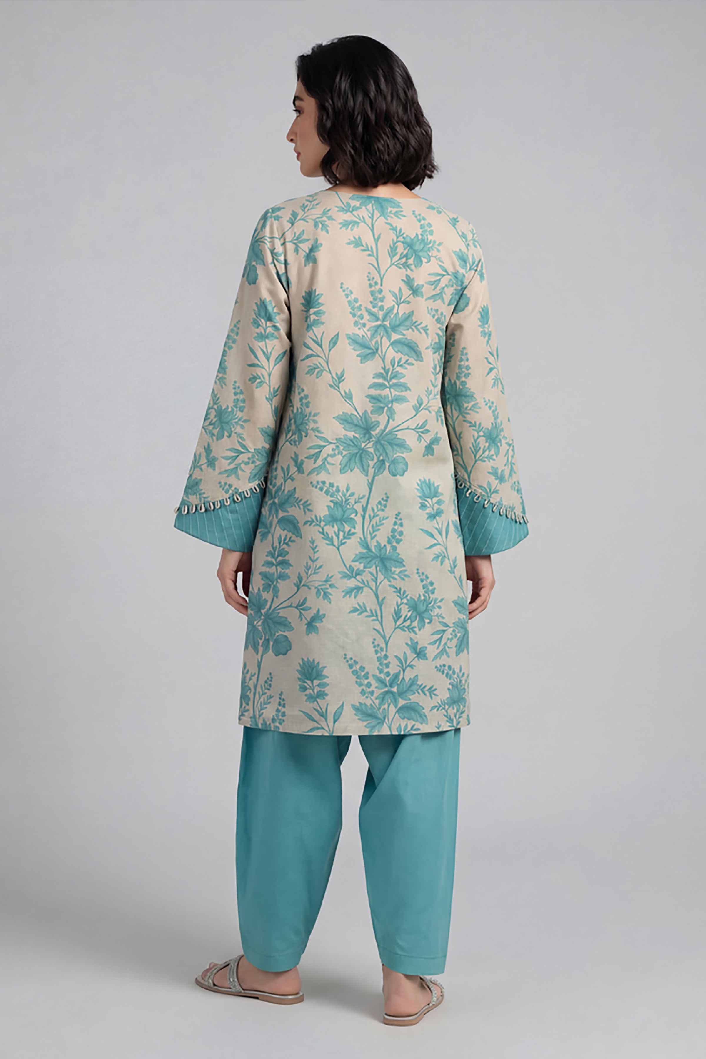 2 Piece - Printed Embroidered Suit - 42601655
