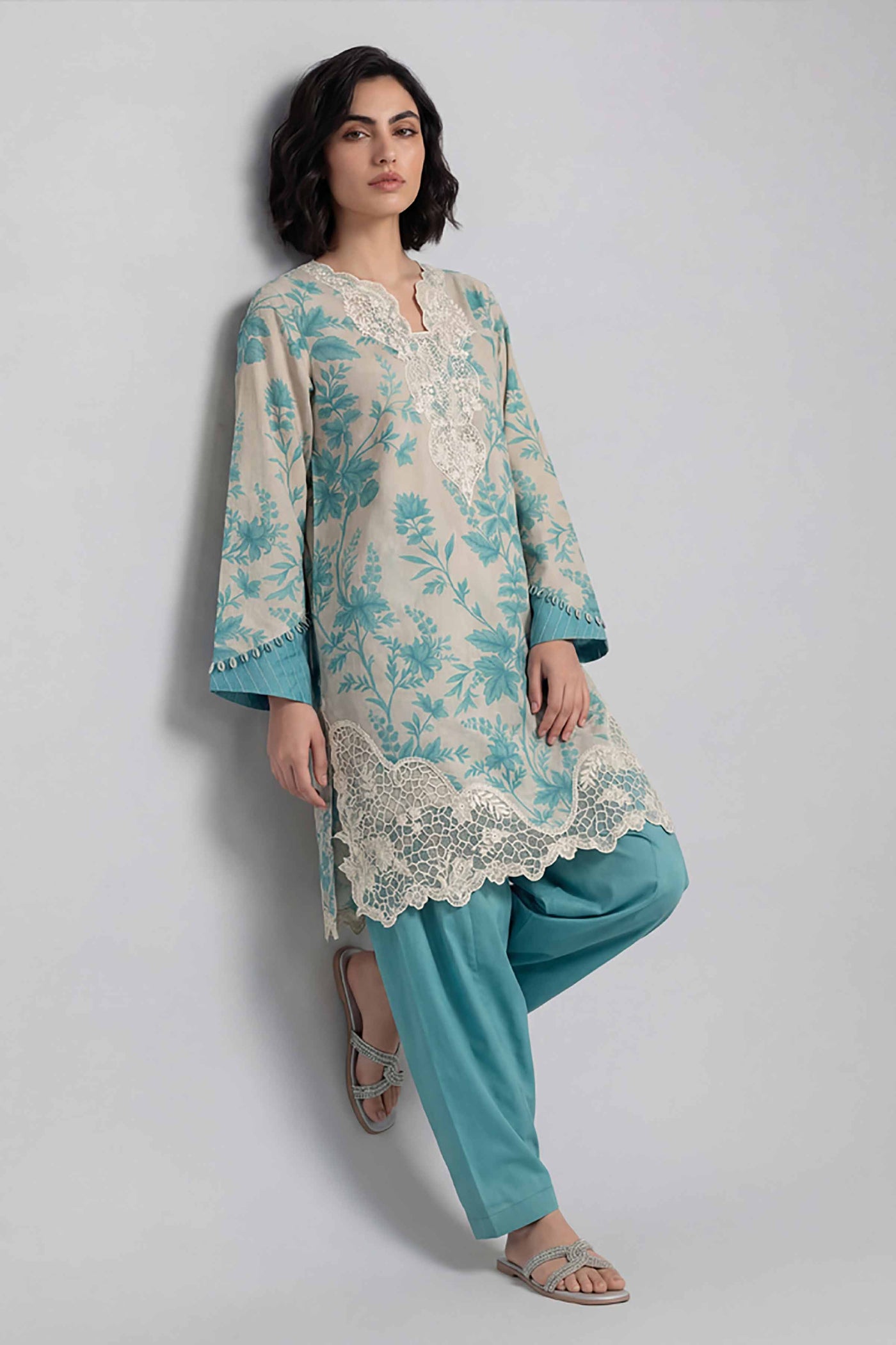 Embroidered Chiffon Fabric (2Pcs) | LF-920