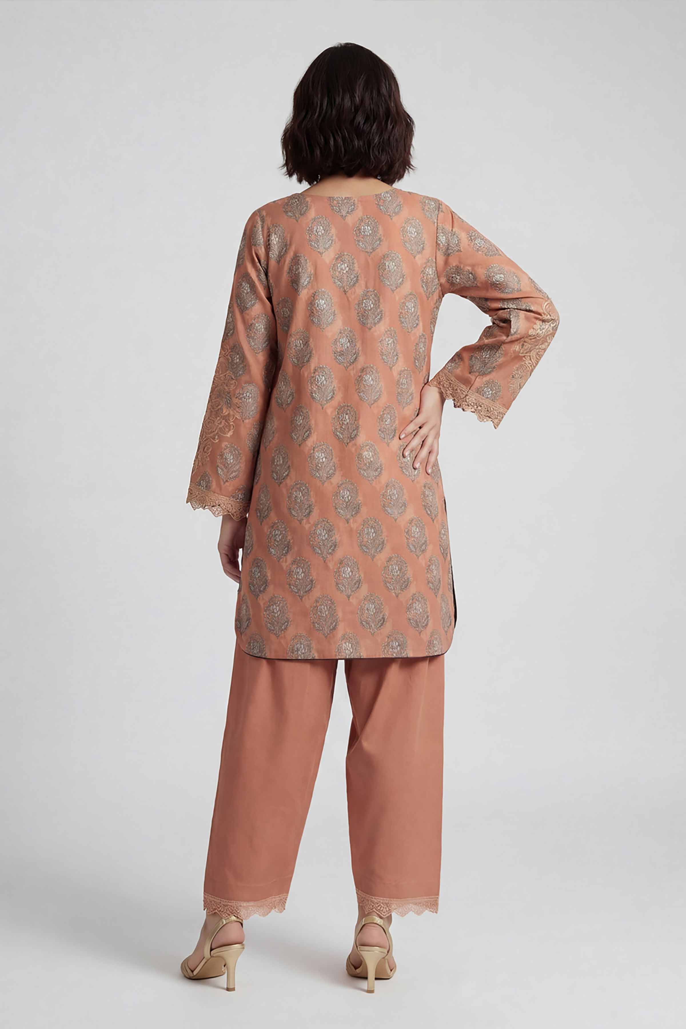 2 Piece - Printed Embroidered Suit - 42601662