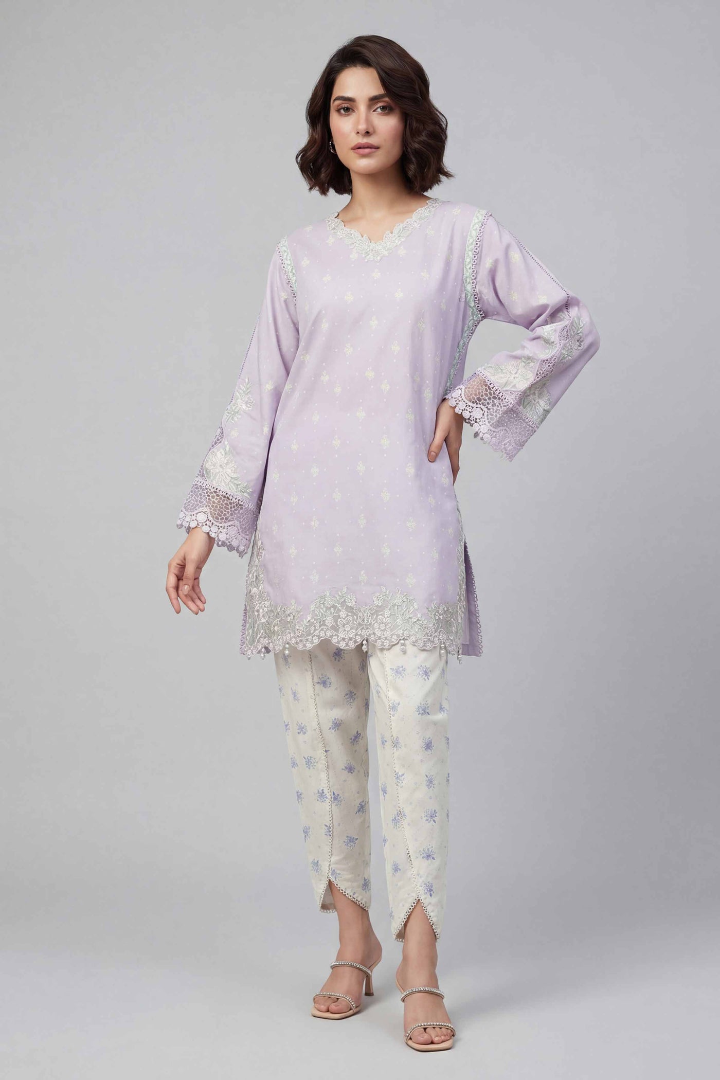 3 Piece Embroidered Linen Suit