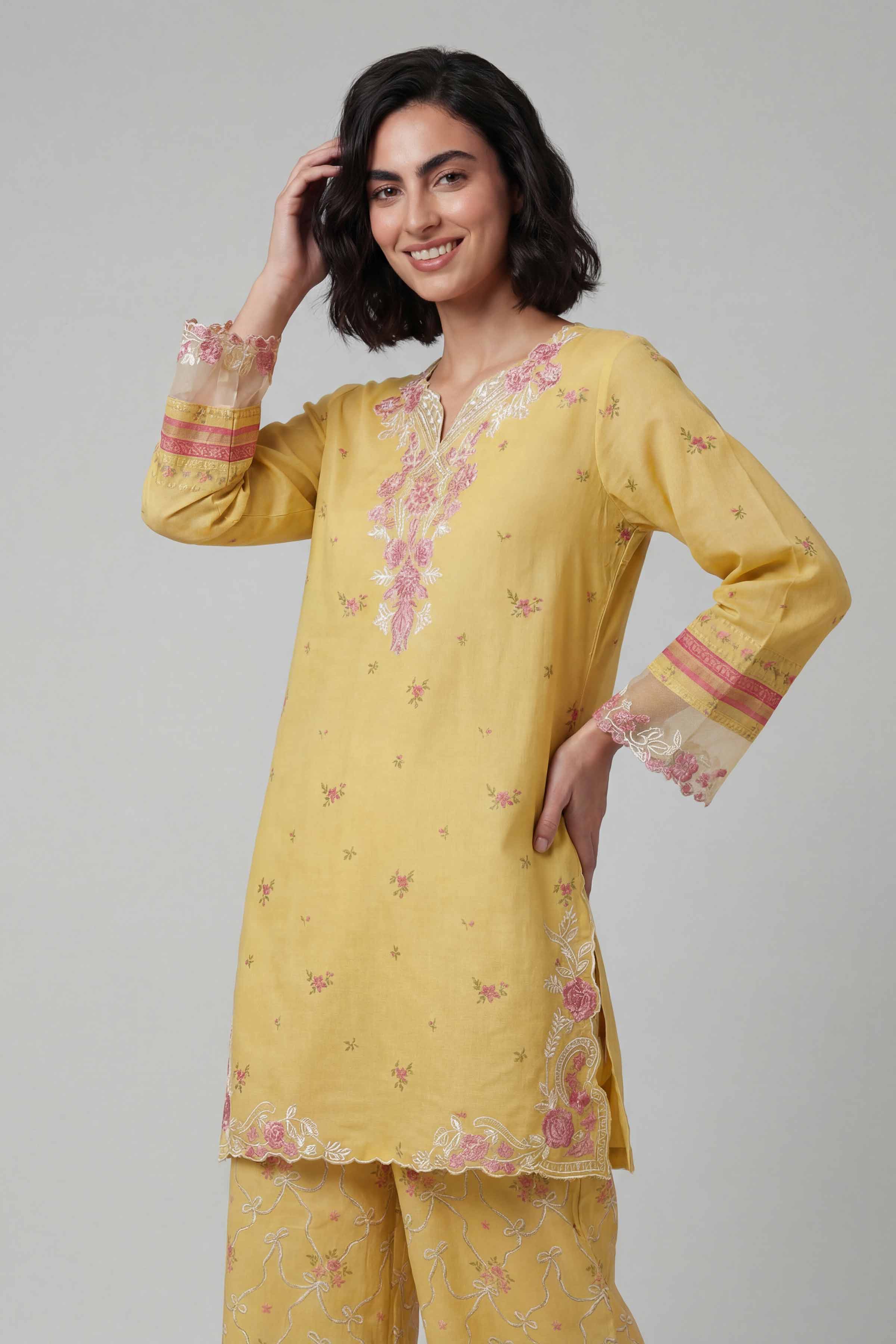 2 Piece - Printed Embroidered Suit - 42601669