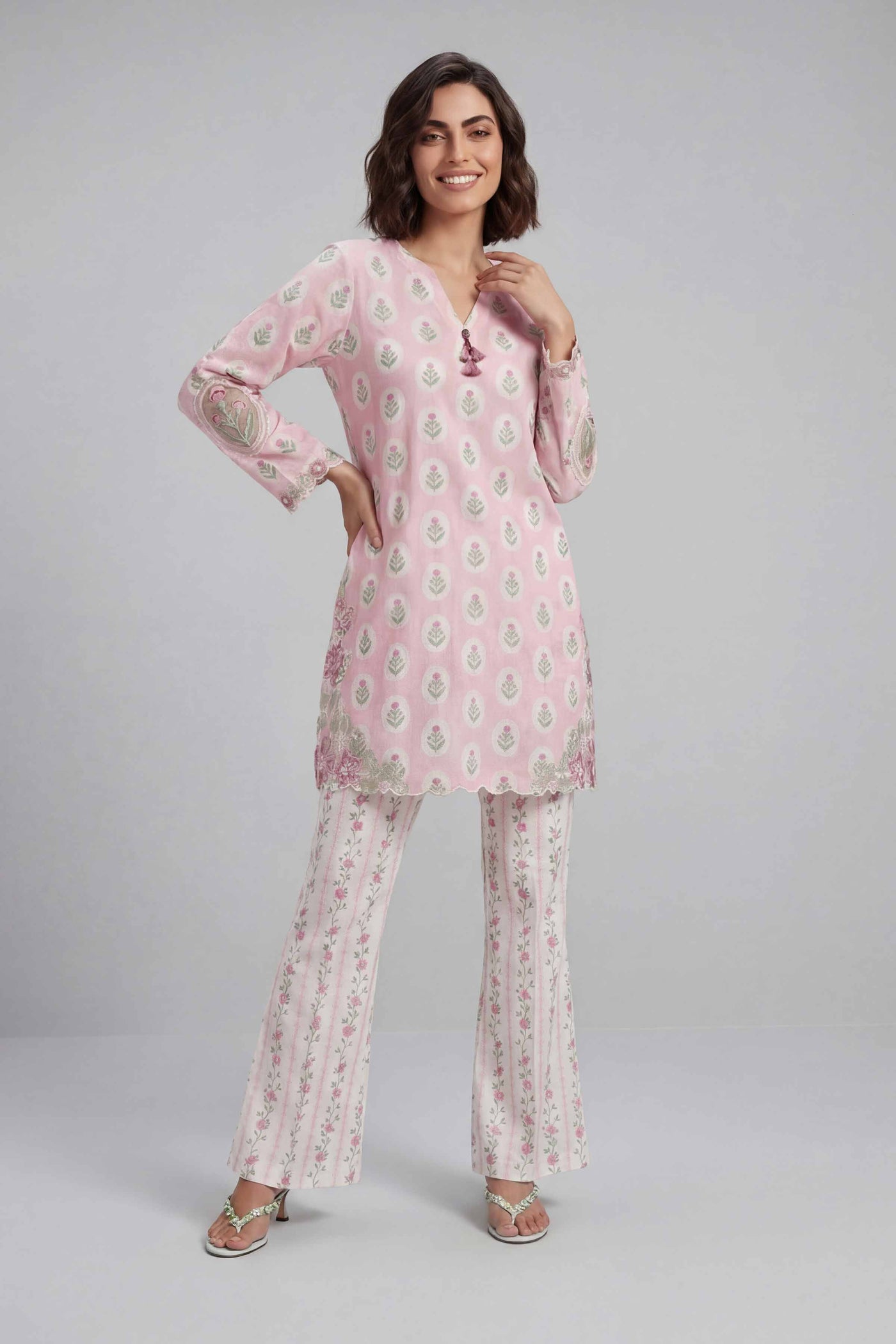 3 Piece Embroidered Velvet Suit
