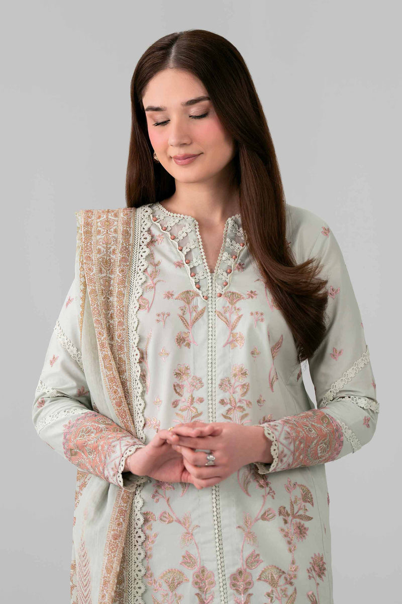 3 Piece - Digital Printed Embroidered Suit - 42601691