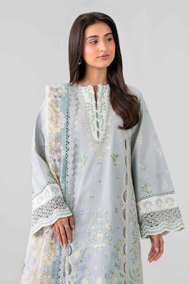 3 Piece - Digital Printed Embroidered Suit - 42601692